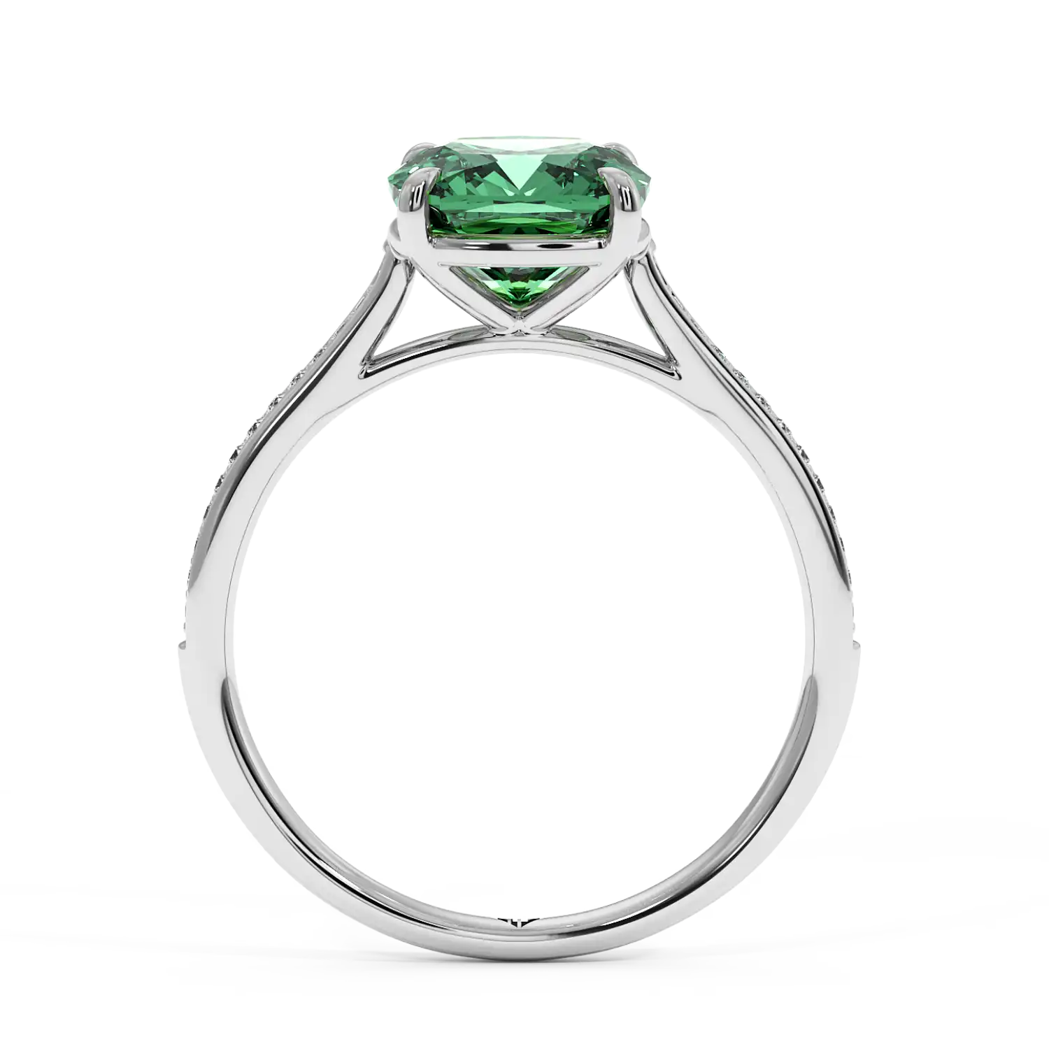 Platinum Poppy Pave Engagement Ring