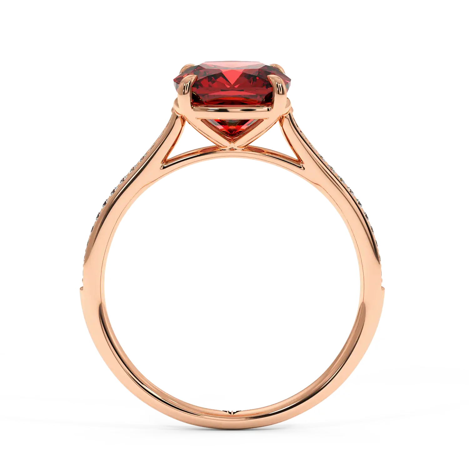 18K Rose Gold Poppy Pave Engagement Ring