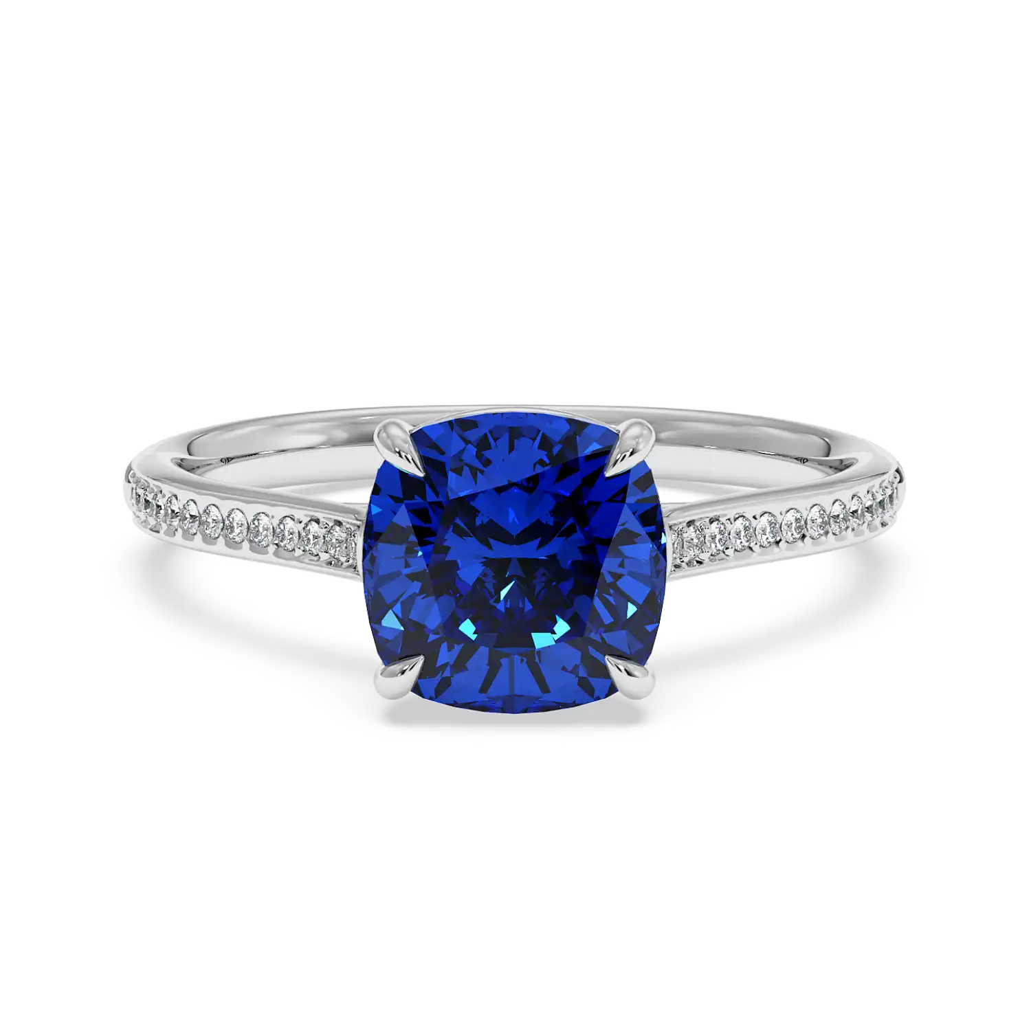 Platinum Poppy Pave Engagement Ring