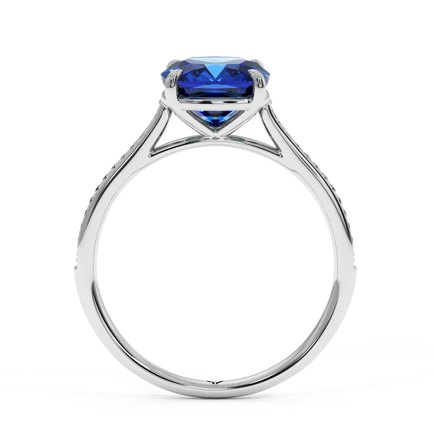 Platinum Poppy Pave Engagement Ring