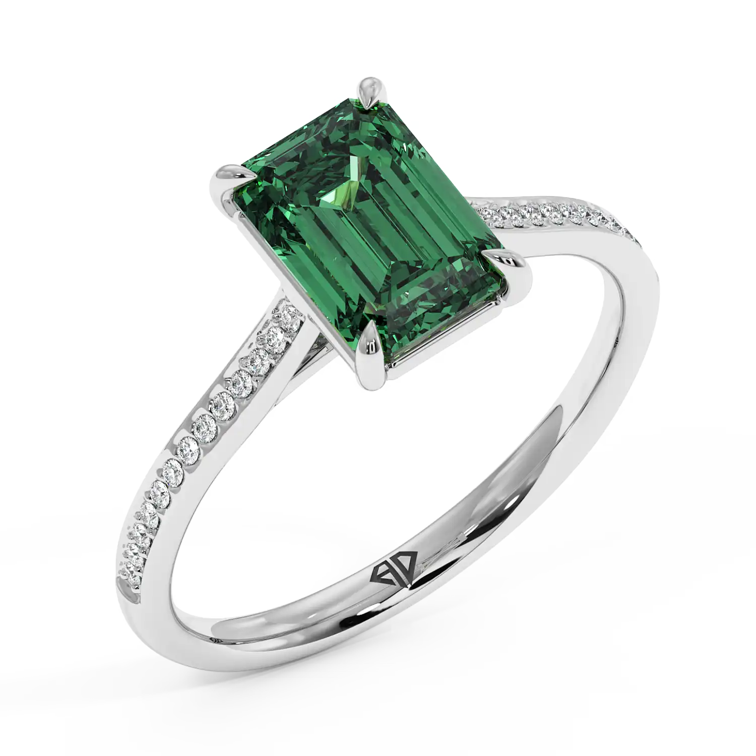 Platinum Poppy Pave Engagement Ring