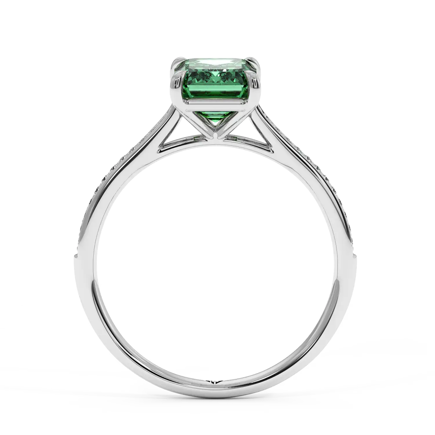 Platinum Poppy Pave Engagement Ring