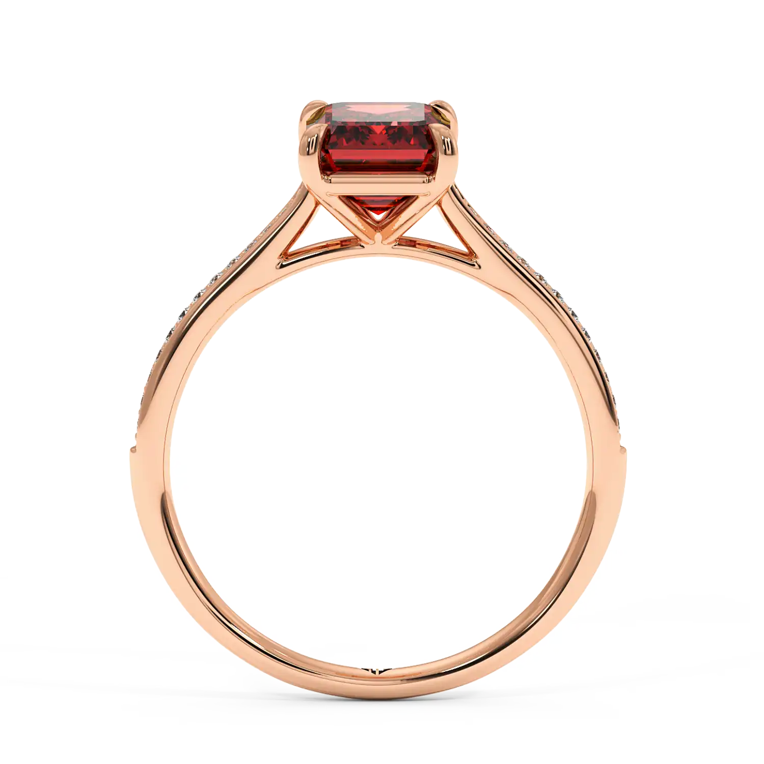 18K Rose Gold Poppy Pave Engagement Ring