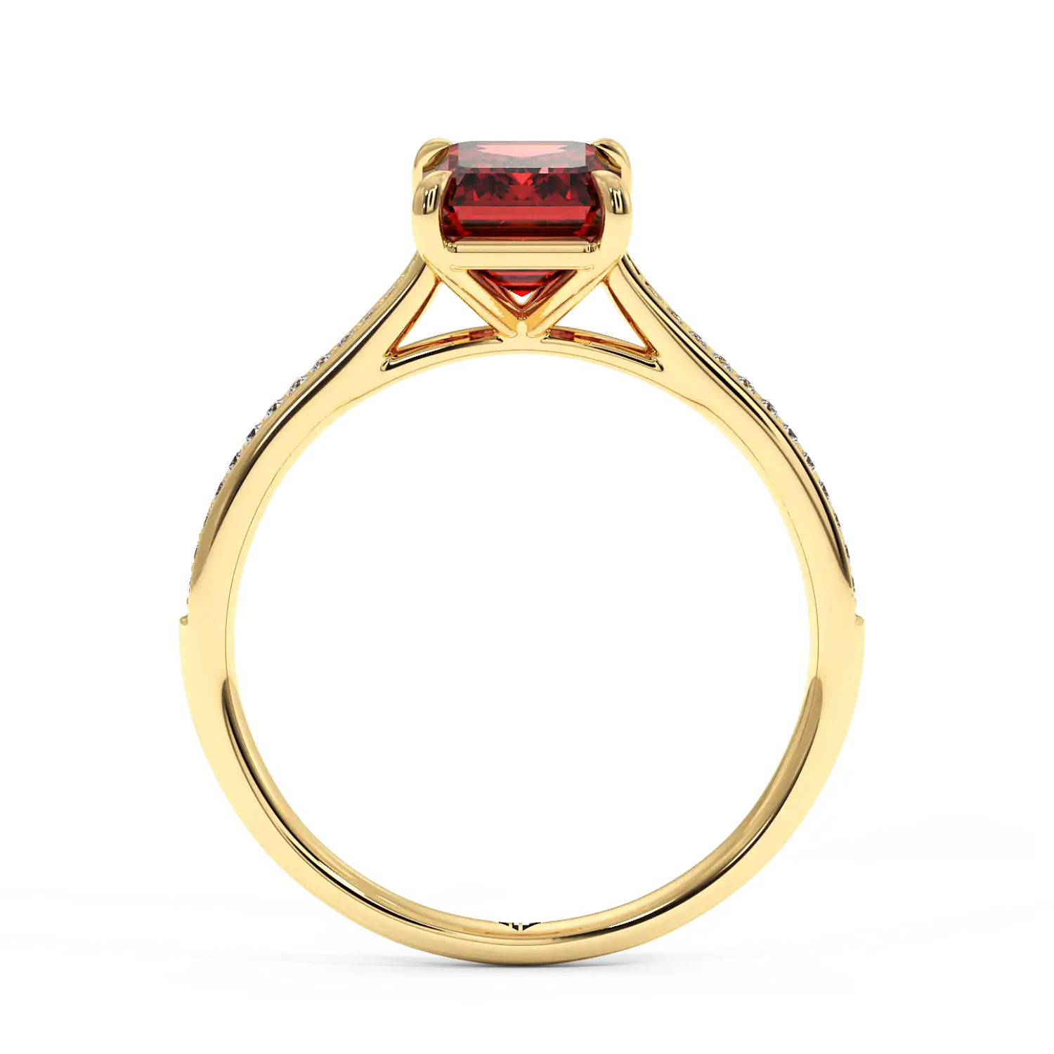 18K Yellow Gold Poppy Pave Engagement Ring