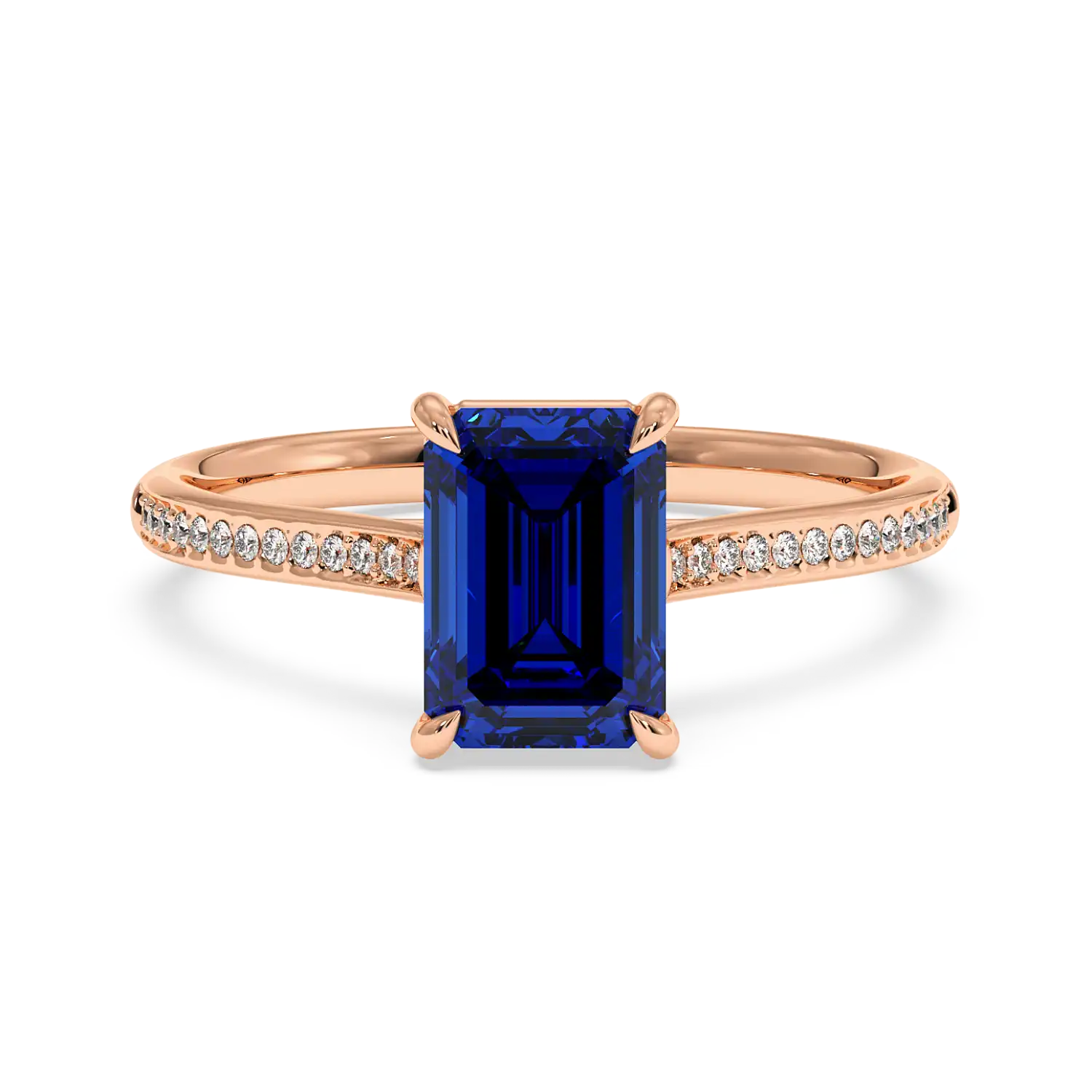 18K Rose Gold Poppy Pave Engagement Ring