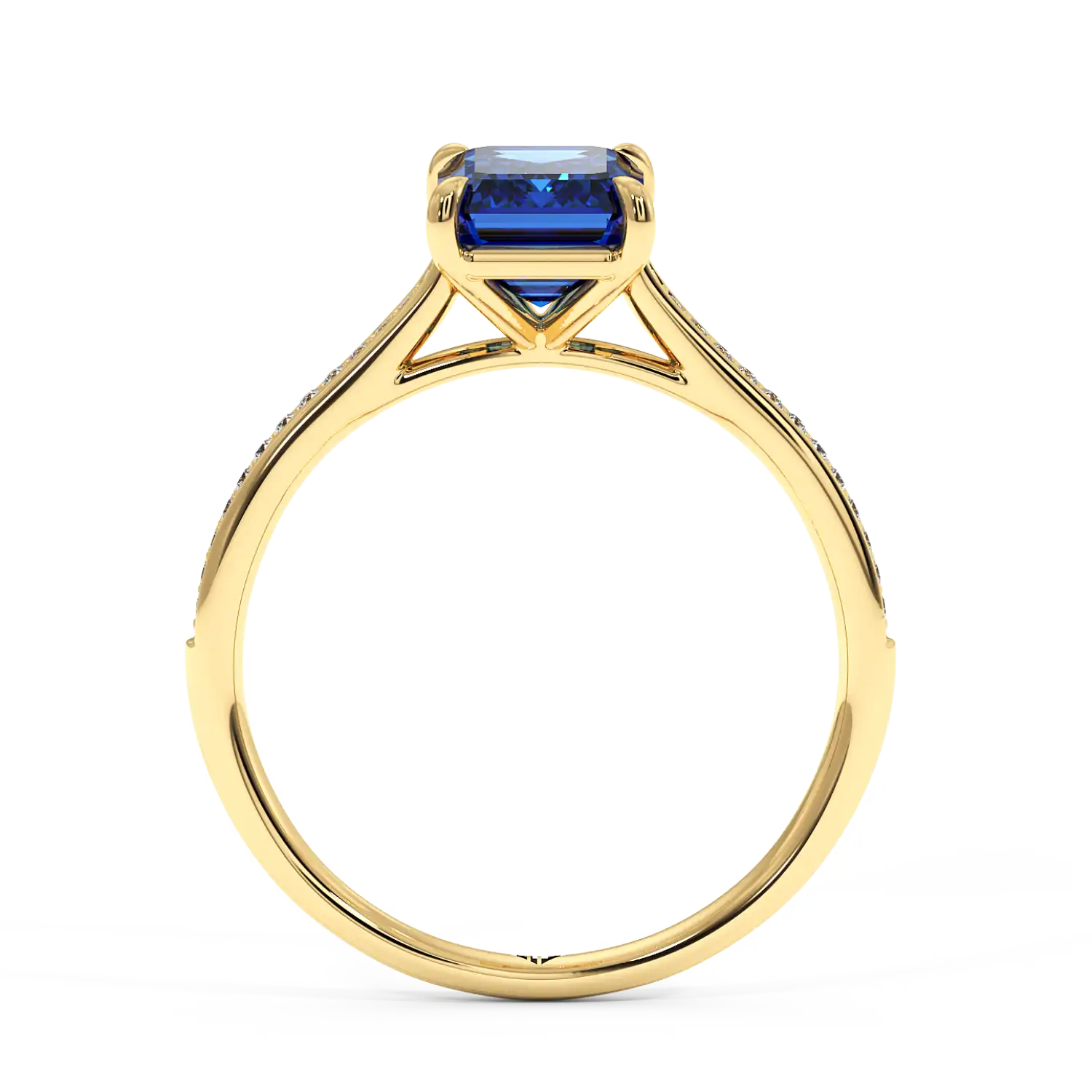 18K Yellow Gold Poppy Pave Engagement Ring