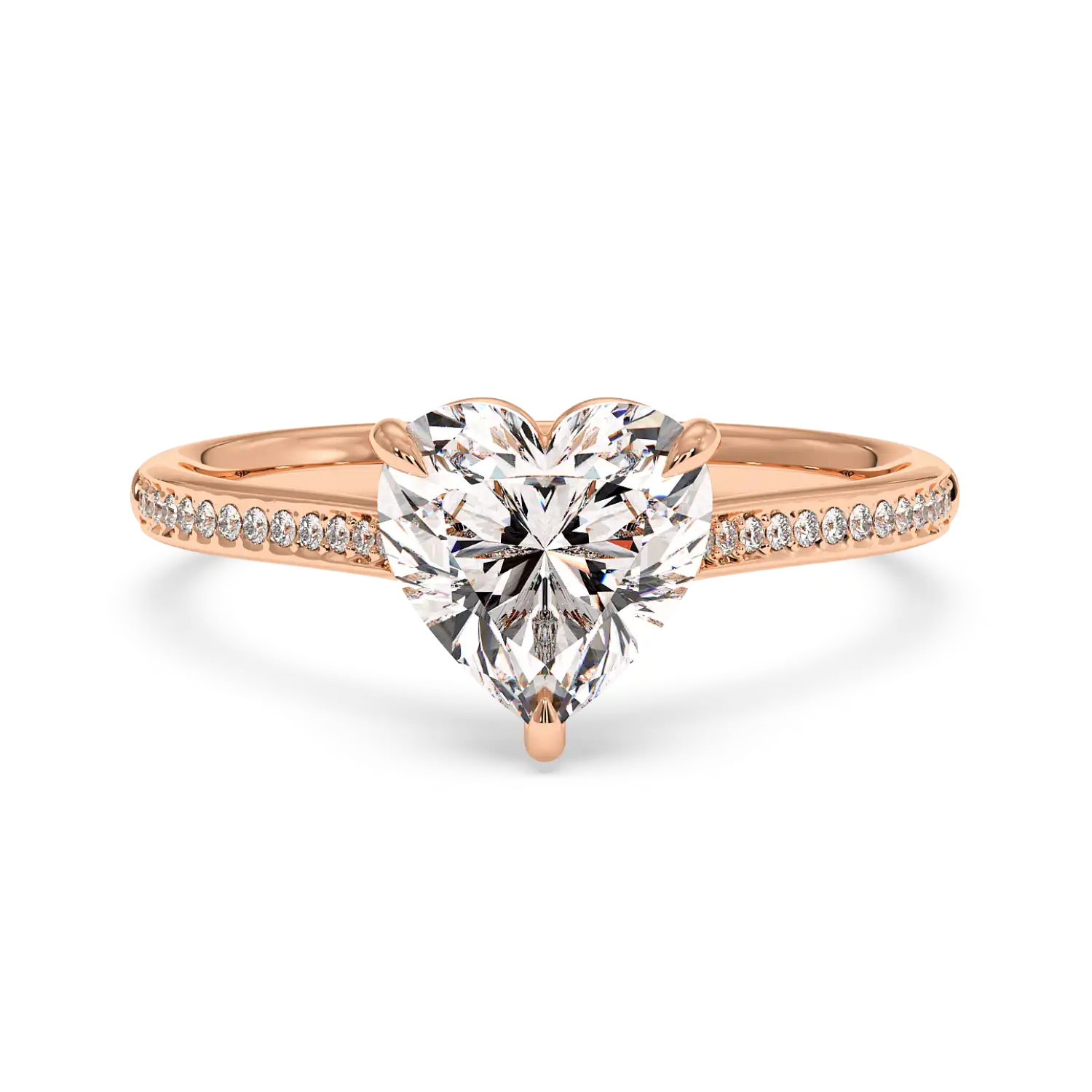 18K Rose Gold Poppy Pave Engagement Ring