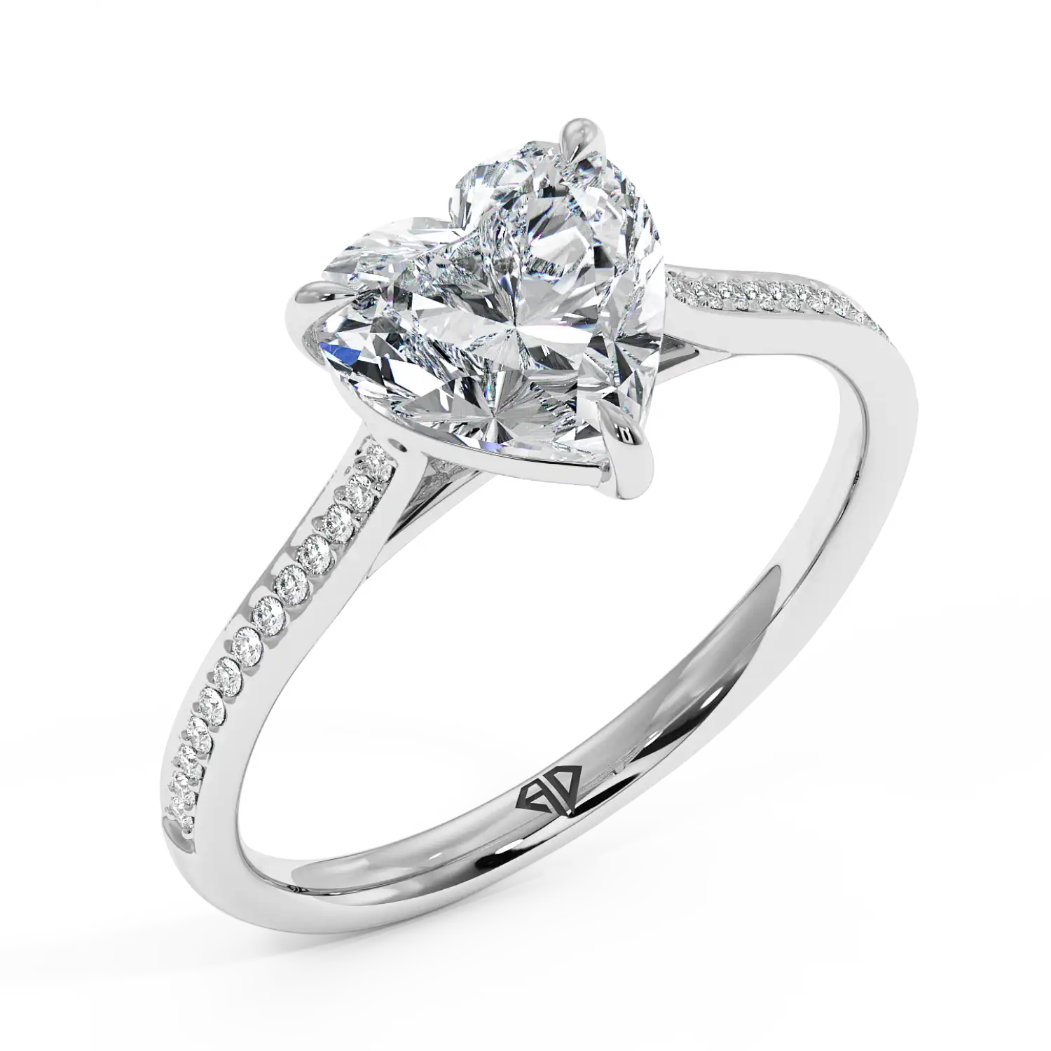 18K White Gold Poppy Pave Engagement Ring