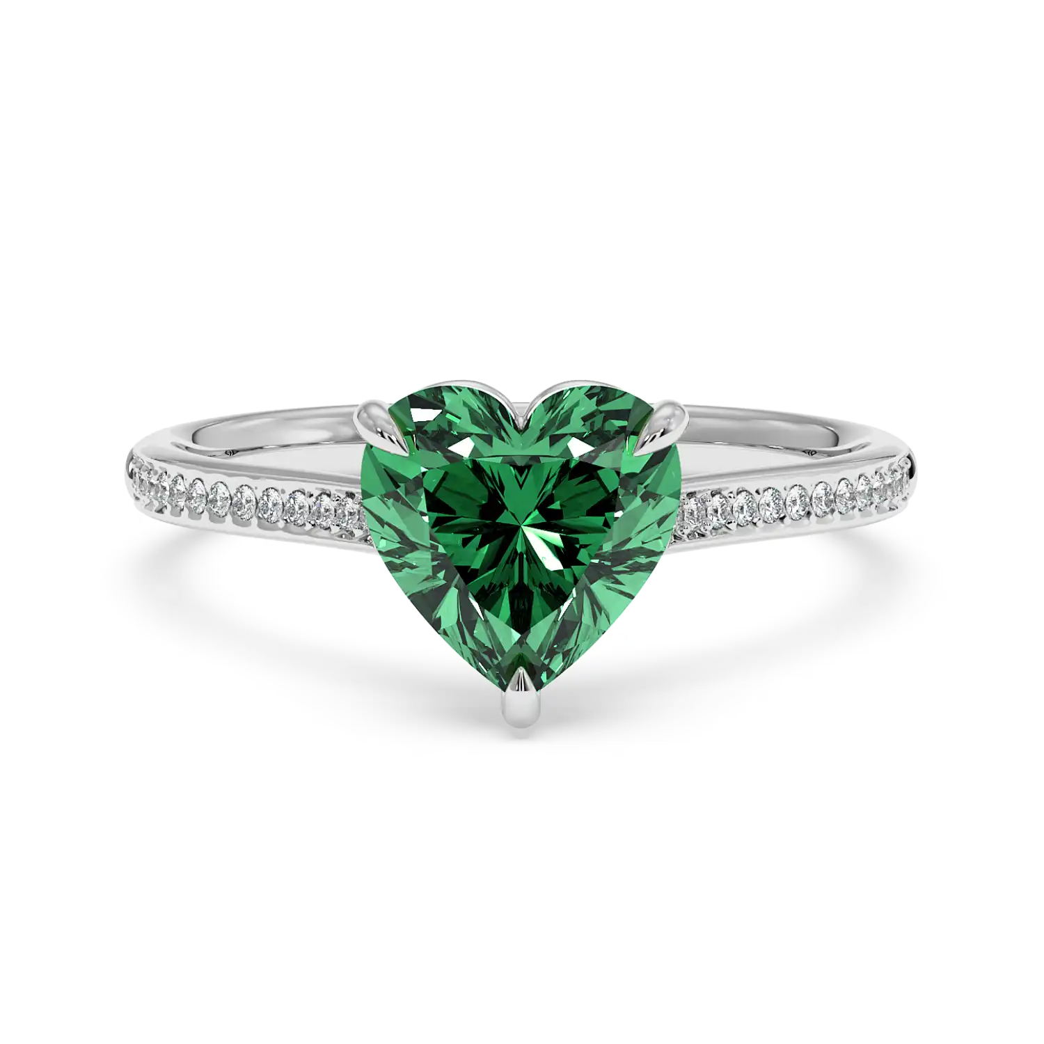 Platinum Poppy Pave Engagement Ring