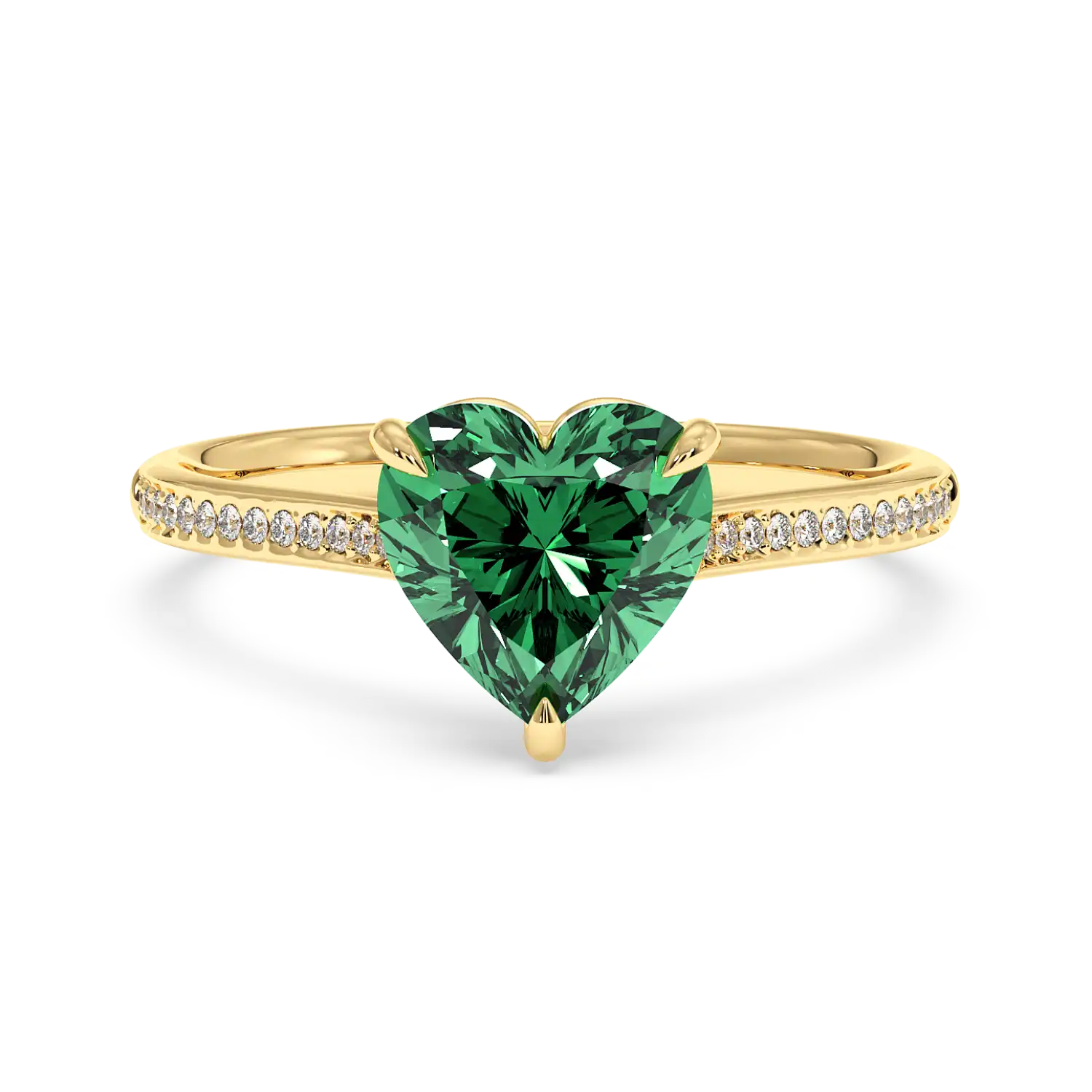 18K Yellow Gold Poppy Pave Engagement Ring