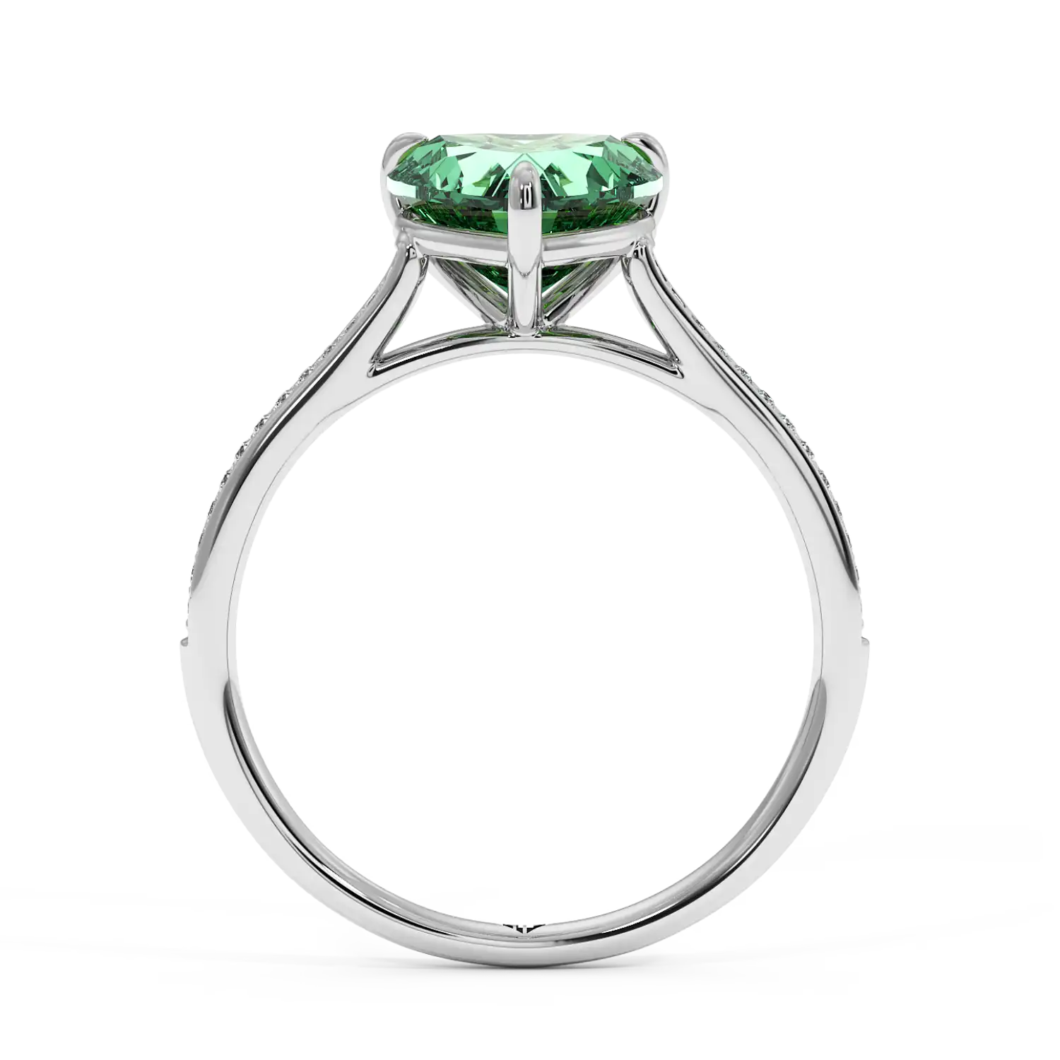 Platinum Poppy Pave Engagement Ring