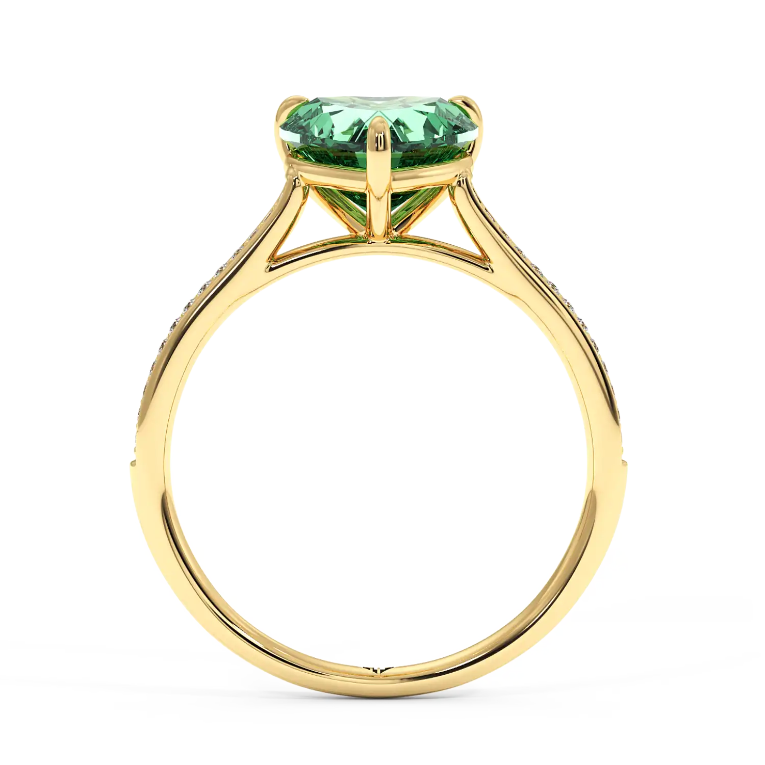 18K Yellow Gold Poppy Pave Engagement Ring