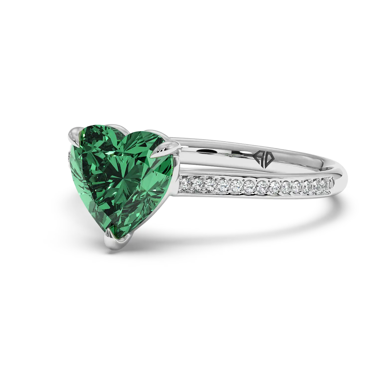 Platinum Poppy Pave Engagement Ring