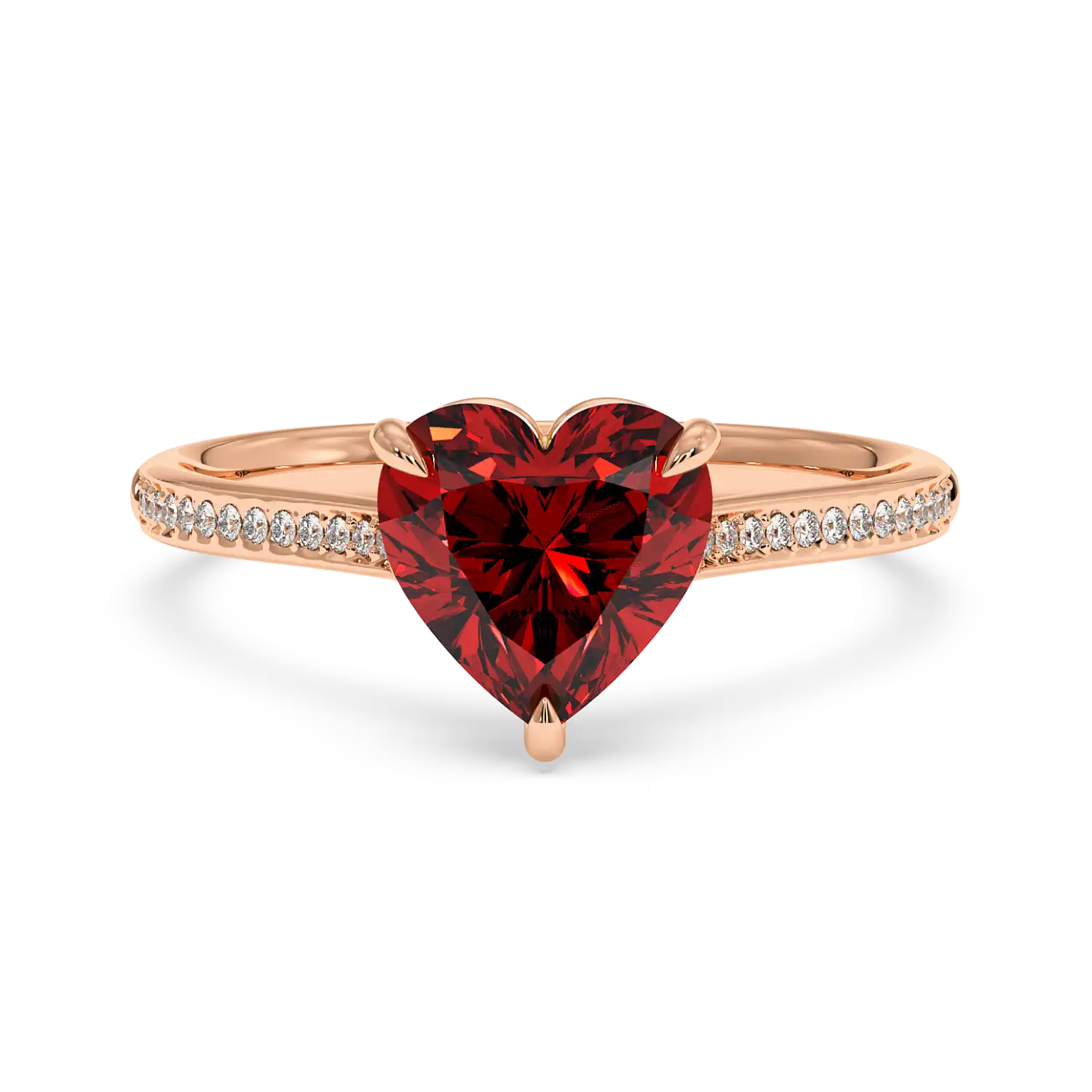 18K Rose Gold Poppy Pave Engagement Ring