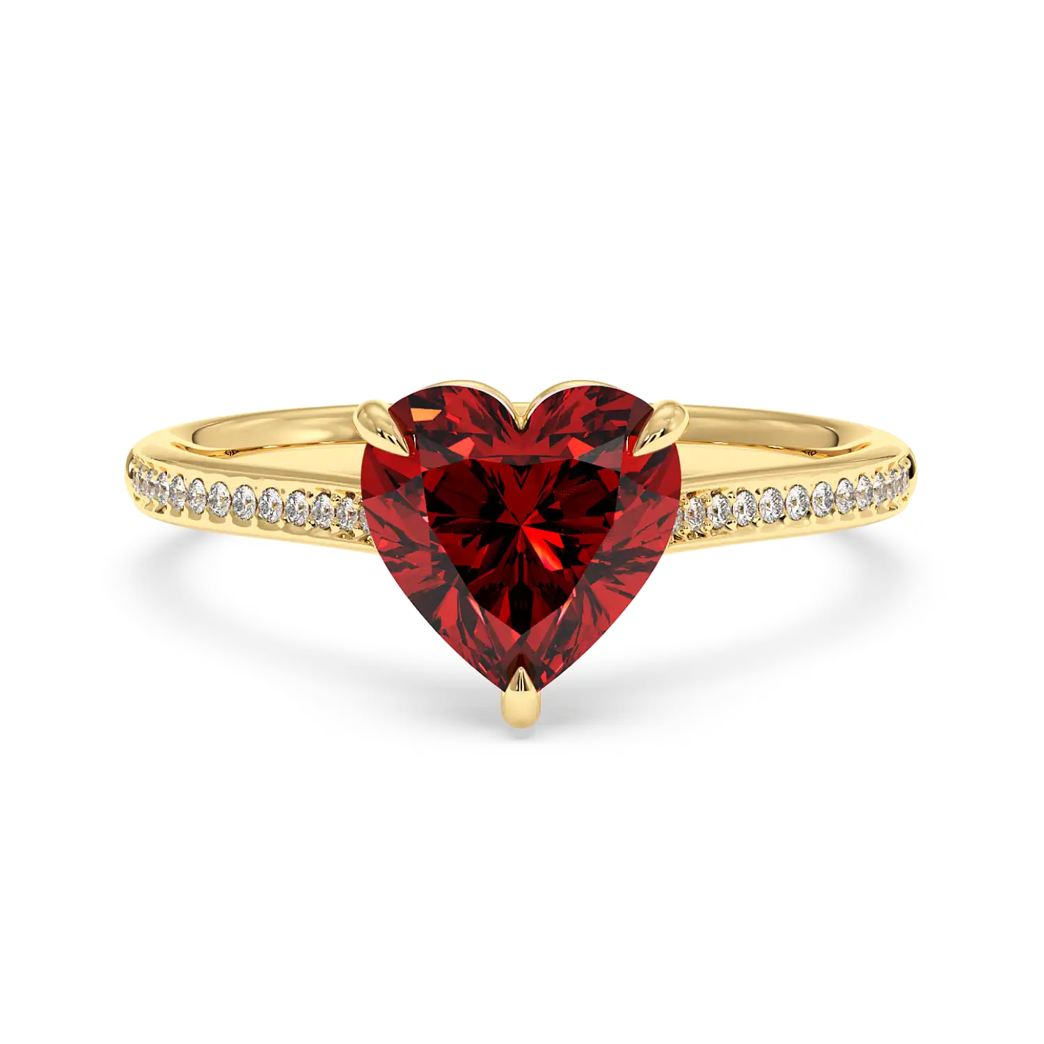 18K Yellow Gold Poppy Pave Engagement Ring