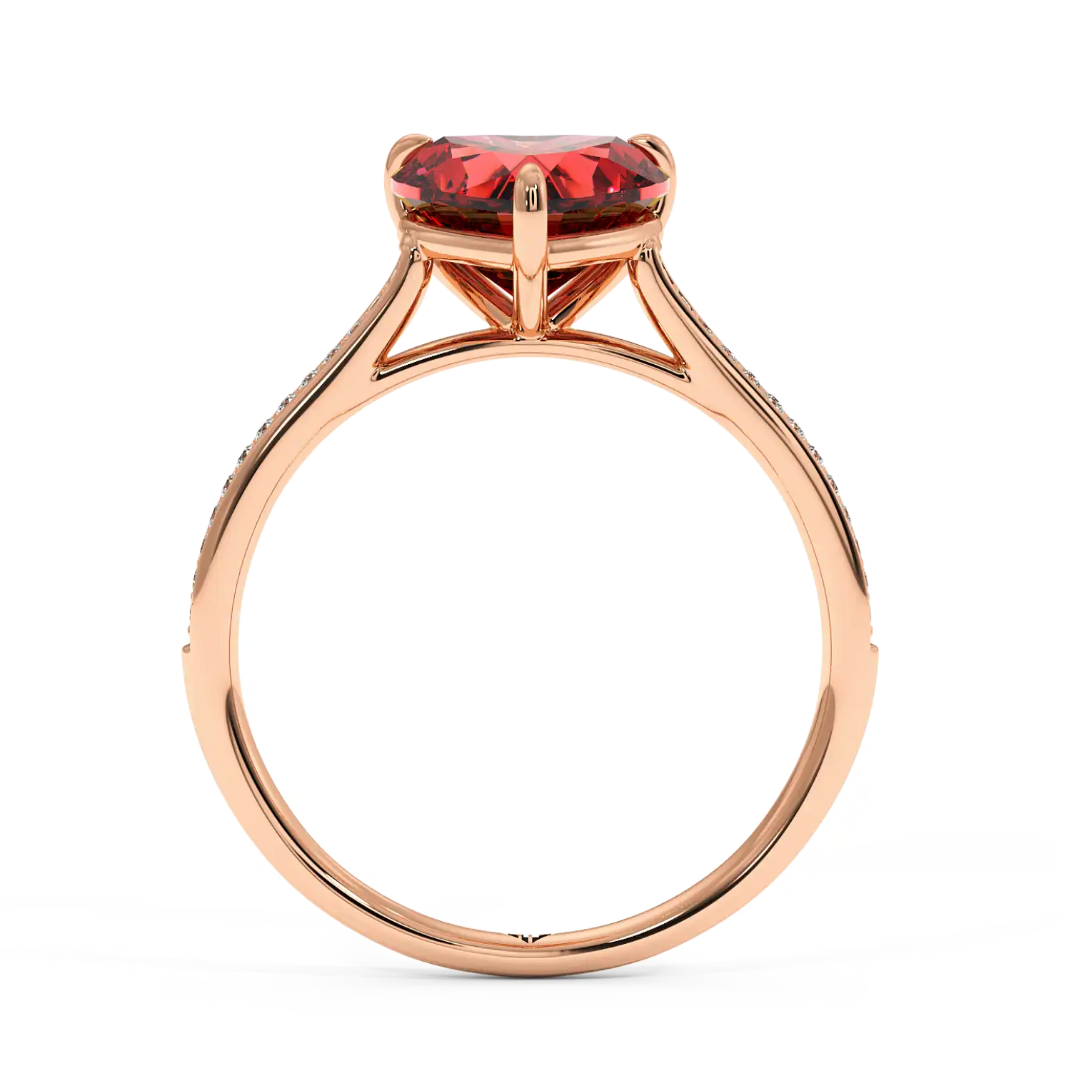 18K Rose Gold Poppy Pave Engagement Ring