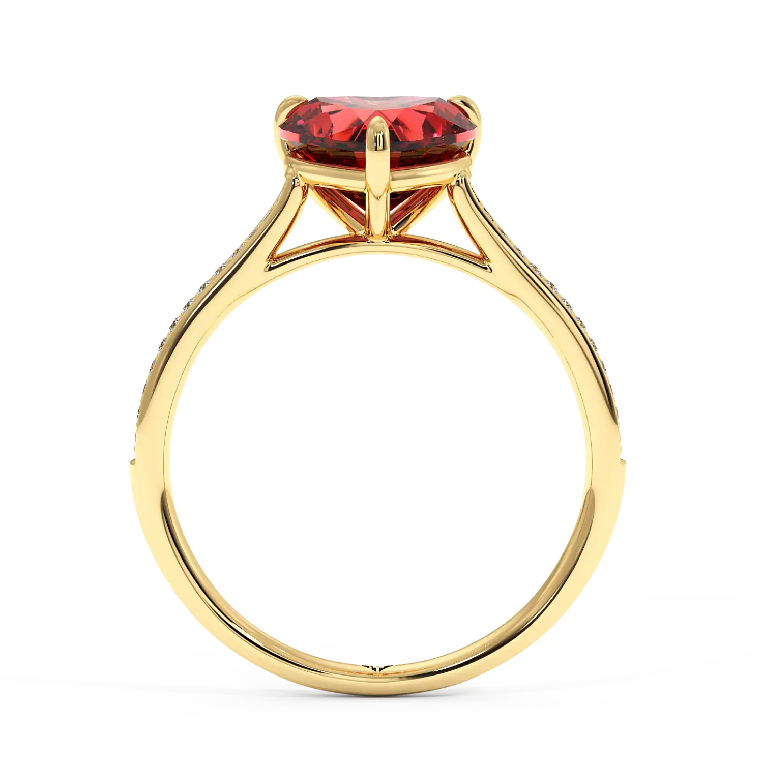 18K Yellow Gold Poppy Pave Engagement Ring