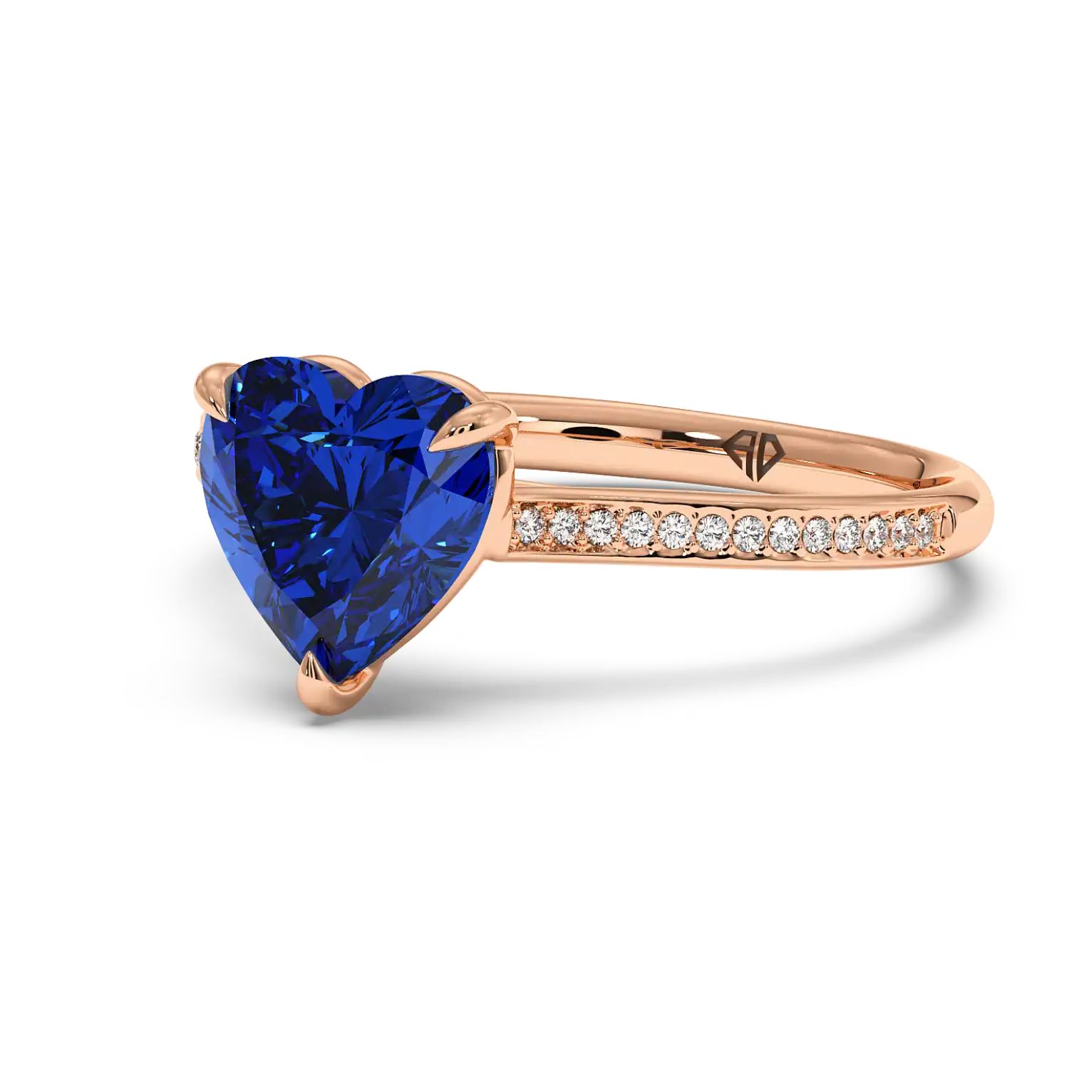 18K Rose Gold Poppy Pave Engagement Ring