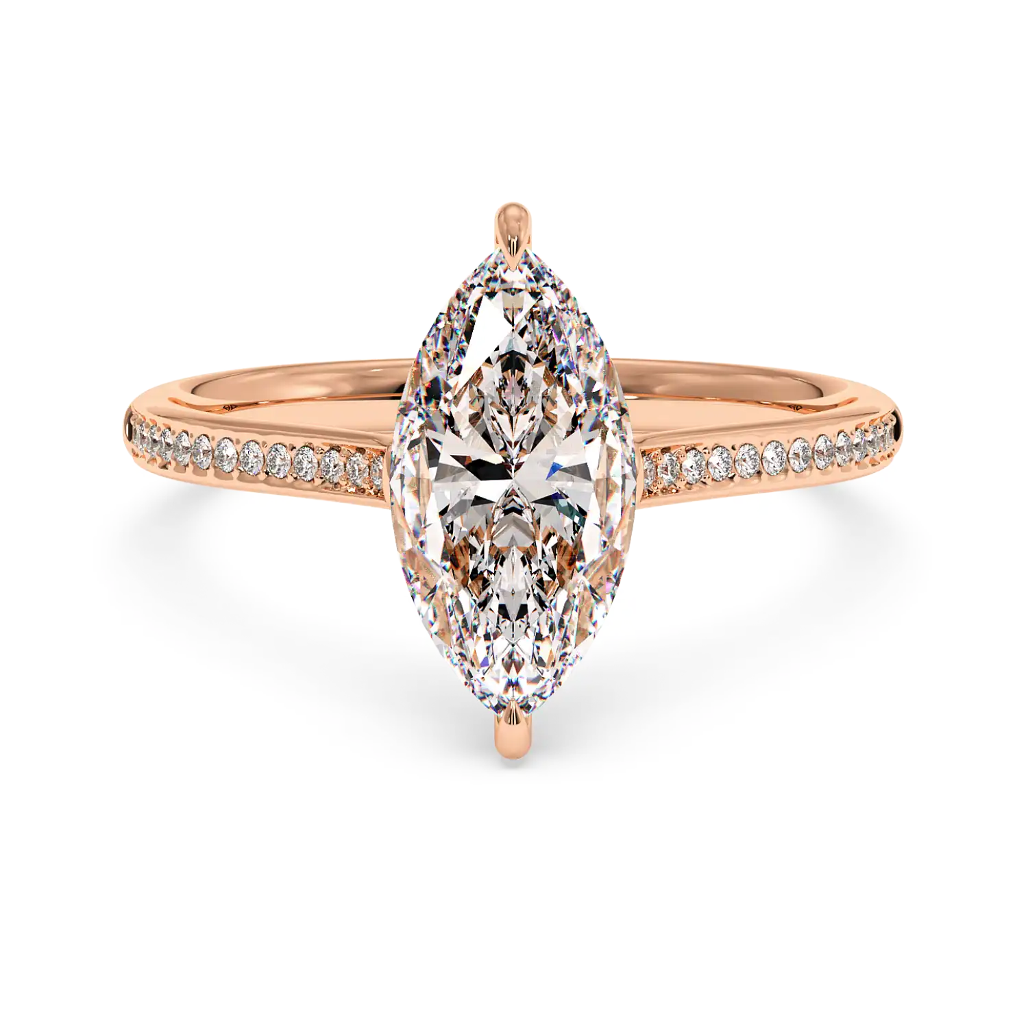 18K Rose Gold Poppy Pave Engagement Ring