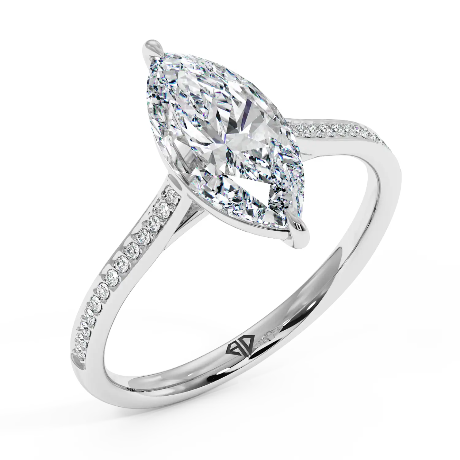 Platinum Poppy Pave Engagement Ring