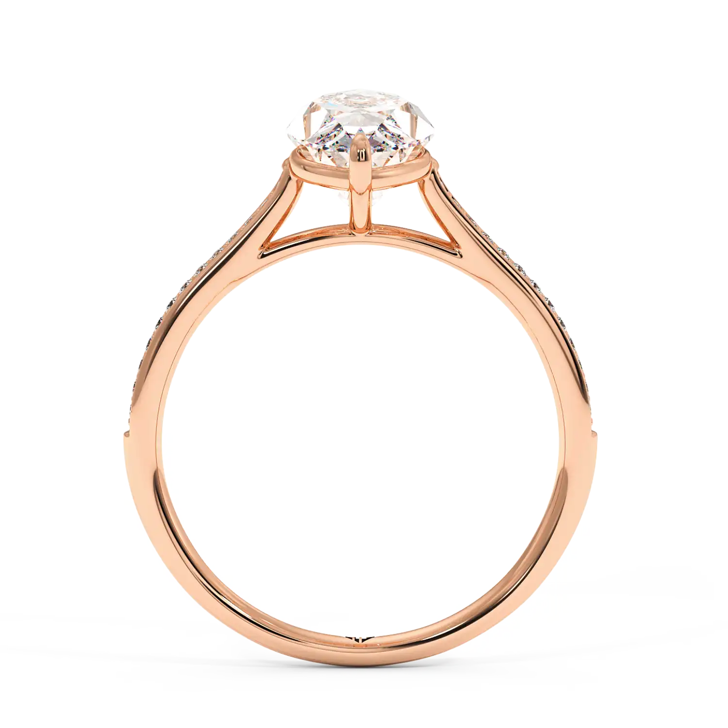 18K Rose Gold Poppy Pave Engagement Ring