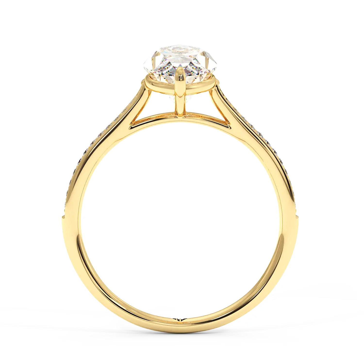 18K Yellow Gold Poppy Pave Engagement Ring
