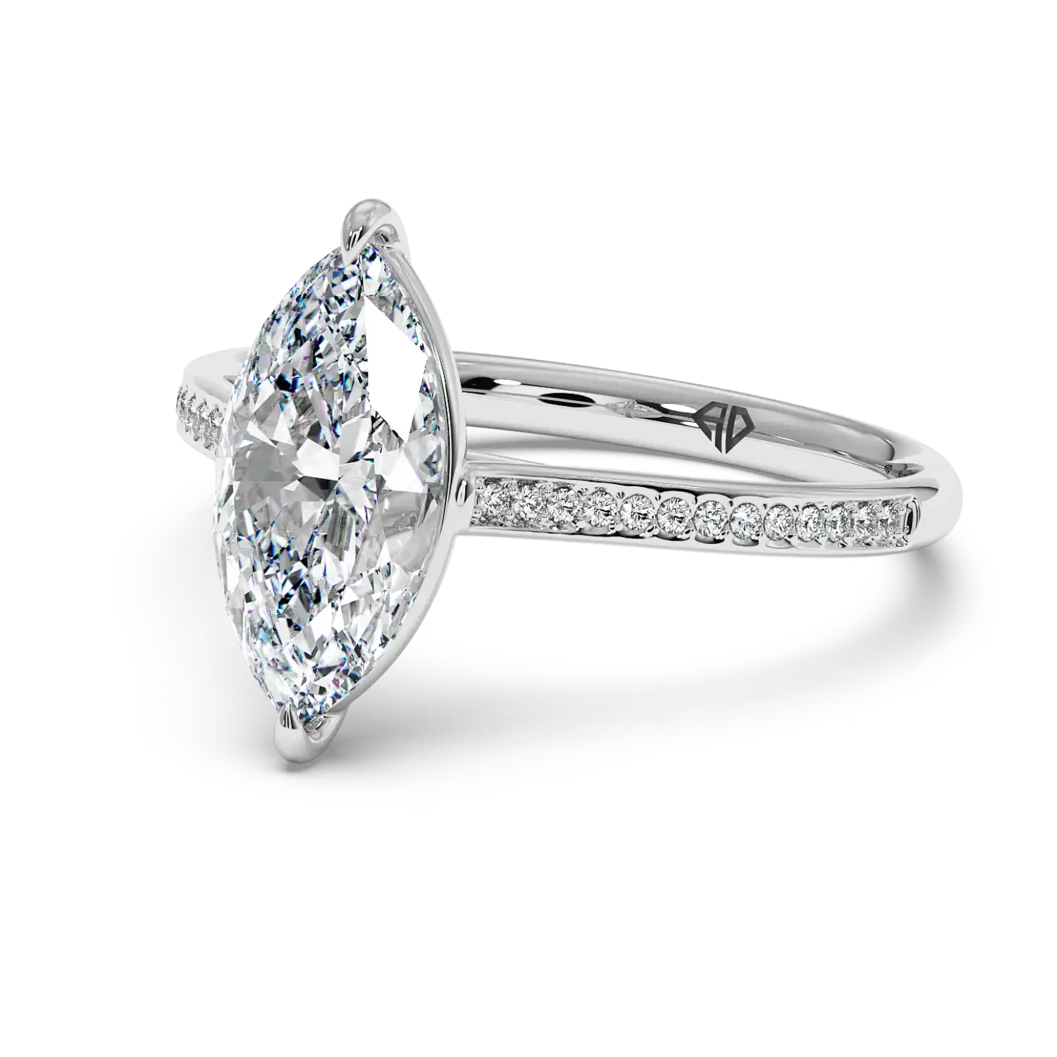Platinum Poppy Pave Engagement Ring