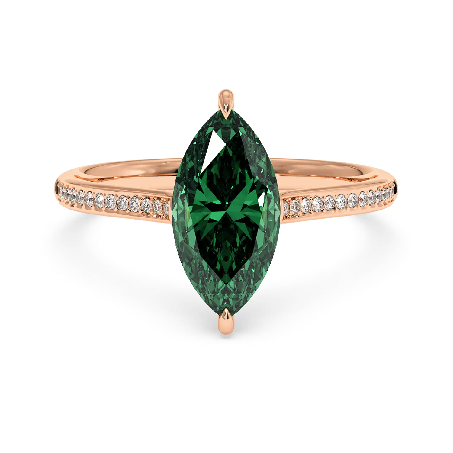 18K Rose Gold Poppy Pave Engagement Ring