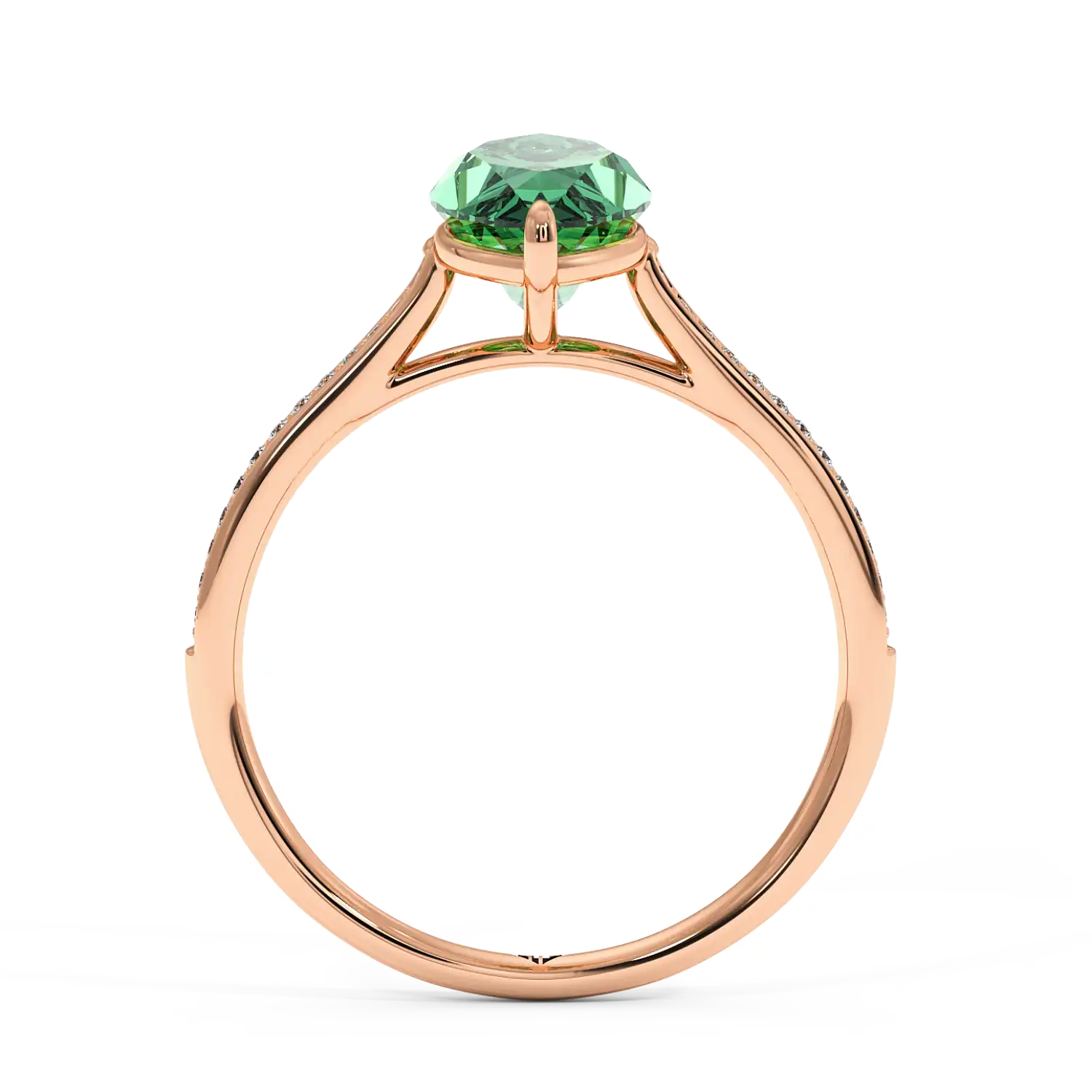 18K Rose Gold Poppy Pave Engagement Ring