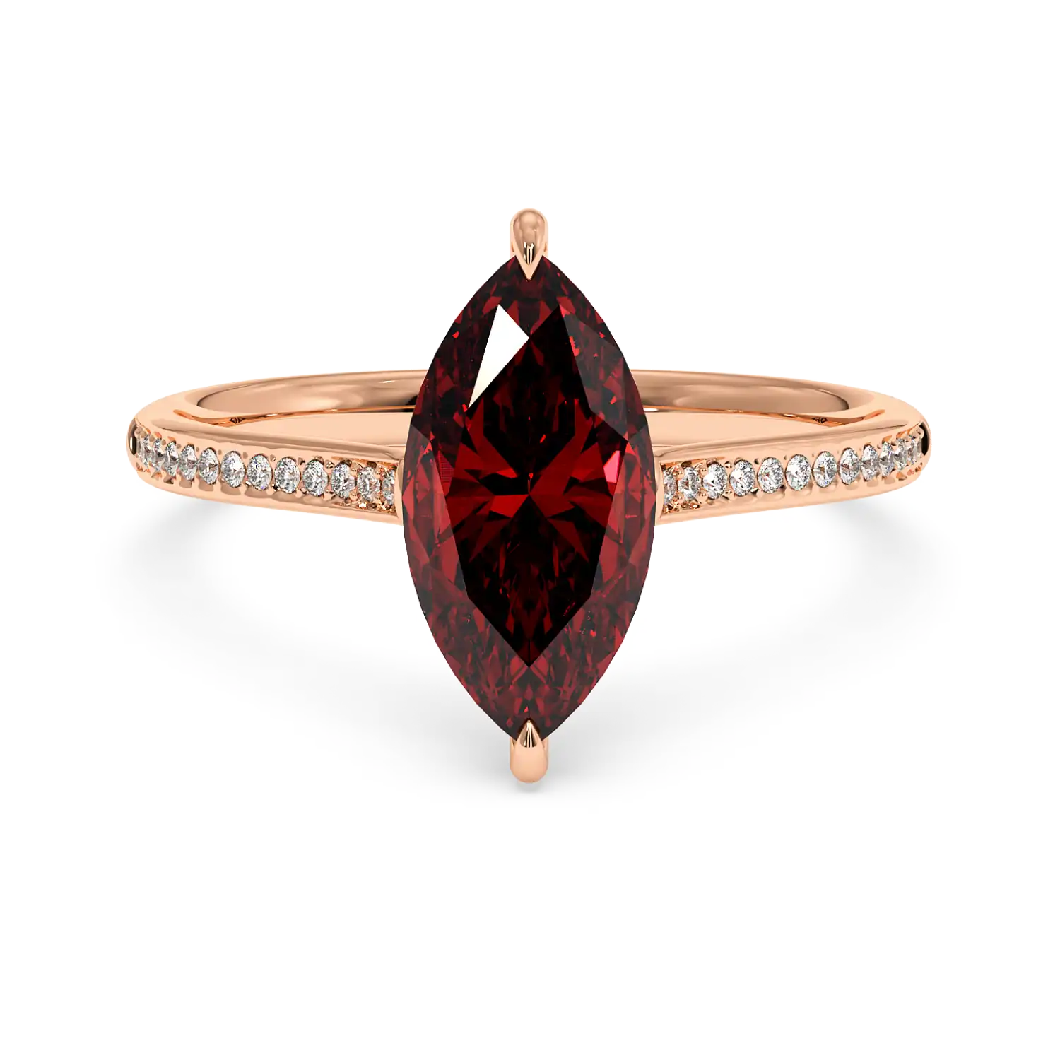 18K Rose Gold Poppy Pave Engagement Ring