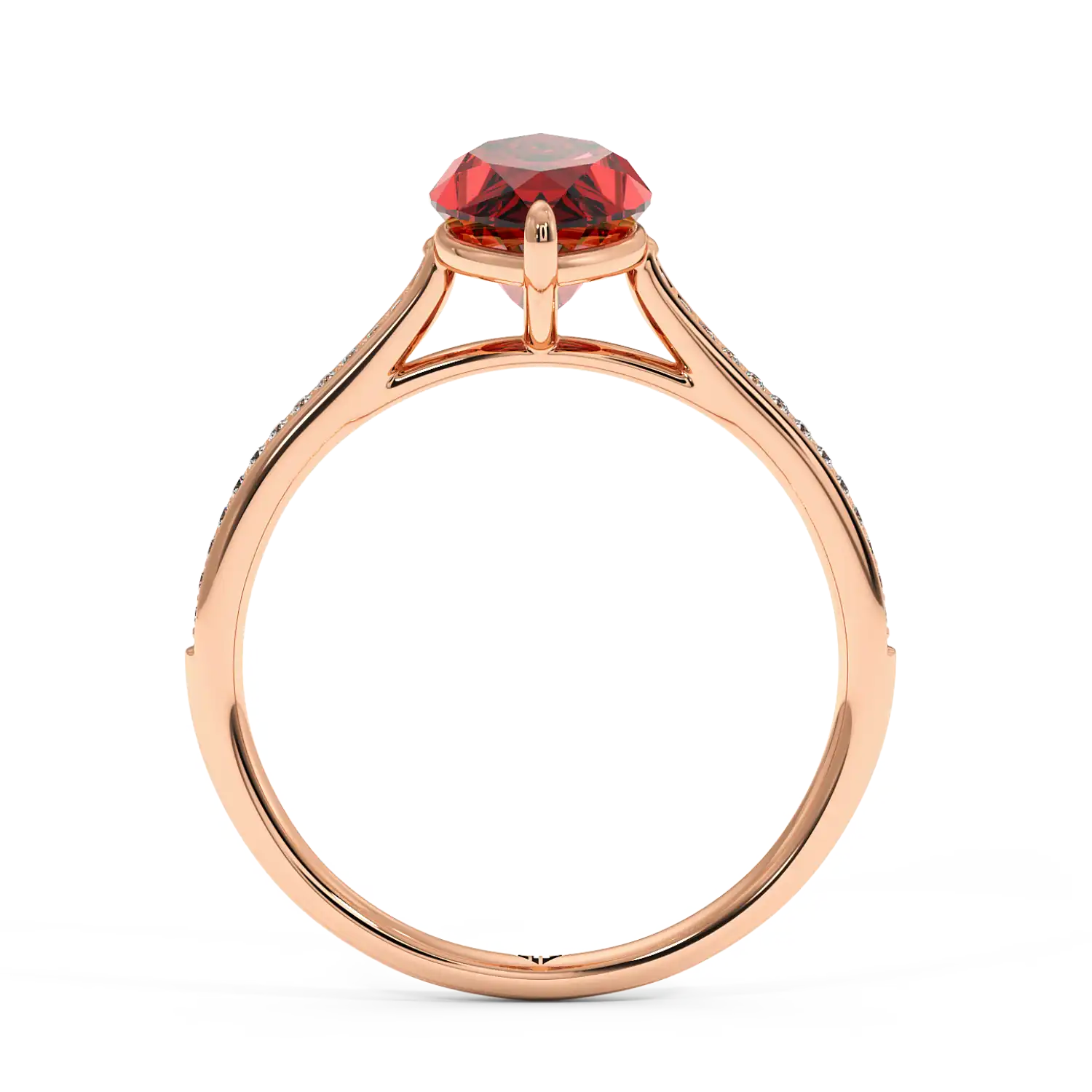 18K Rose Gold Poppy Pave Engagement Ring