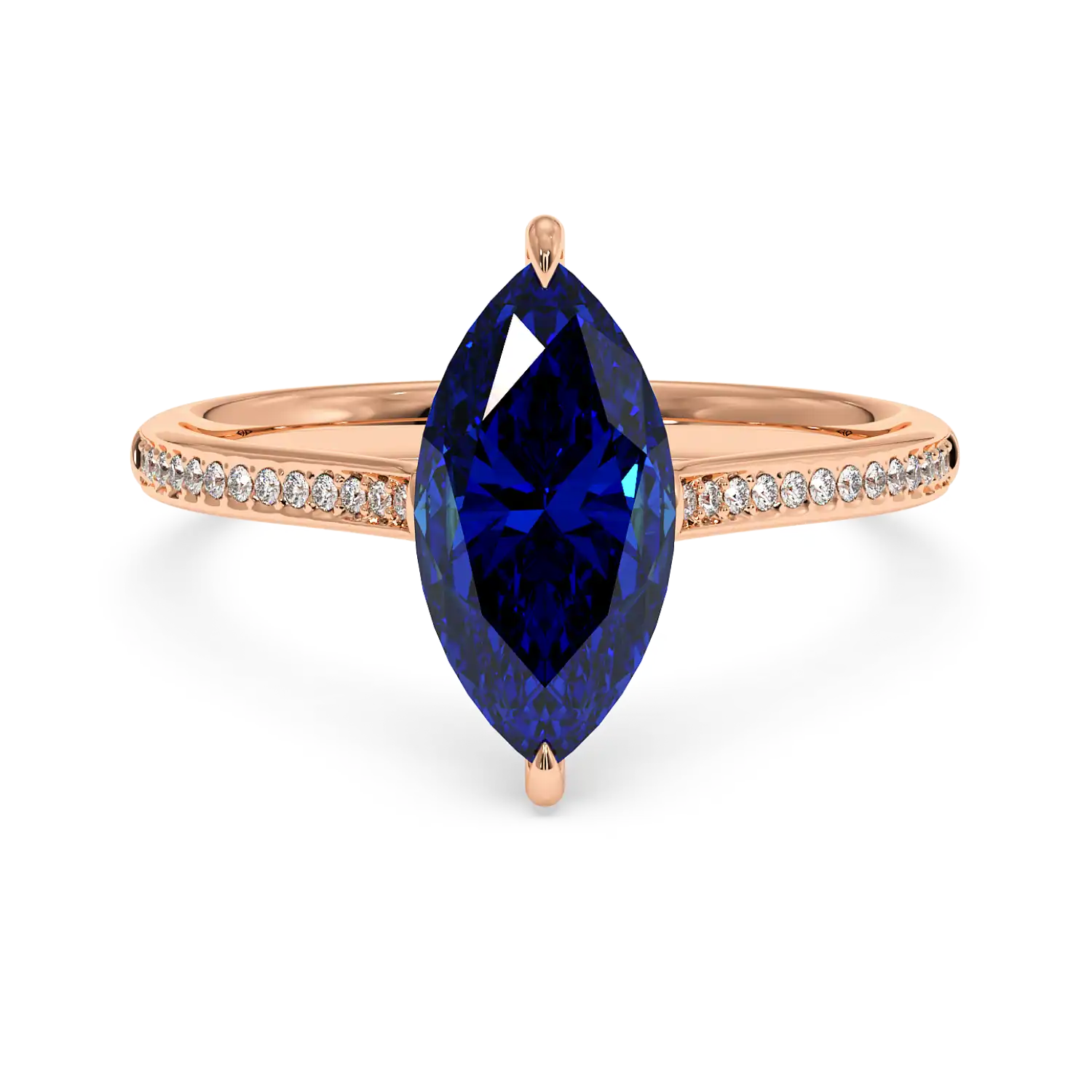 18K Rose Gold Poppy Pave Engagement Ring