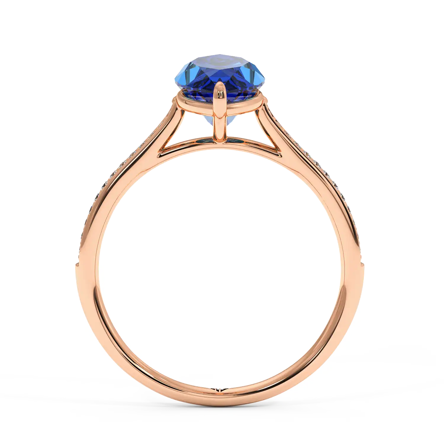 18K Rose Gold Poppy Pave Engagement Ring