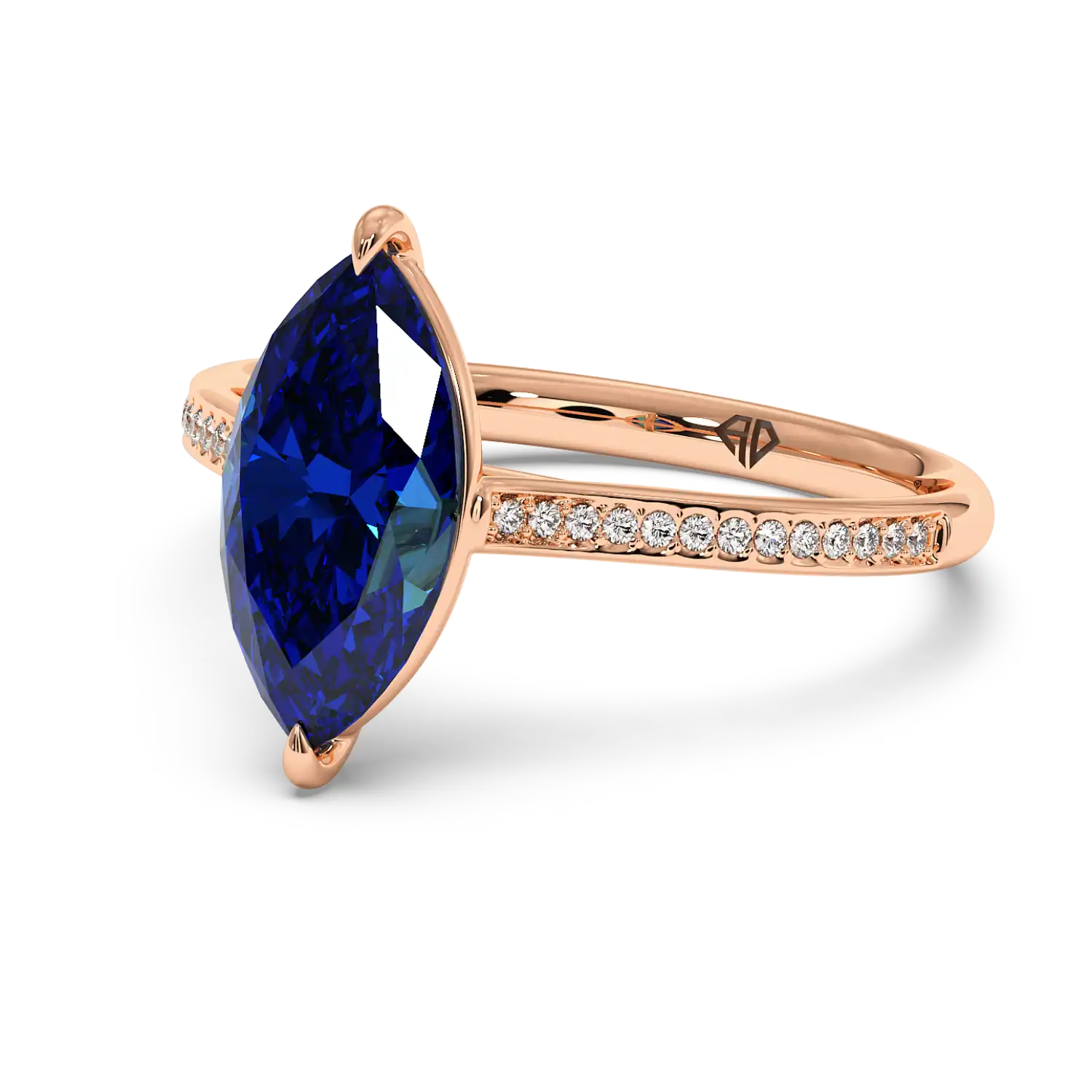 18K Rose Gold Poppy Pave Engagement Ring