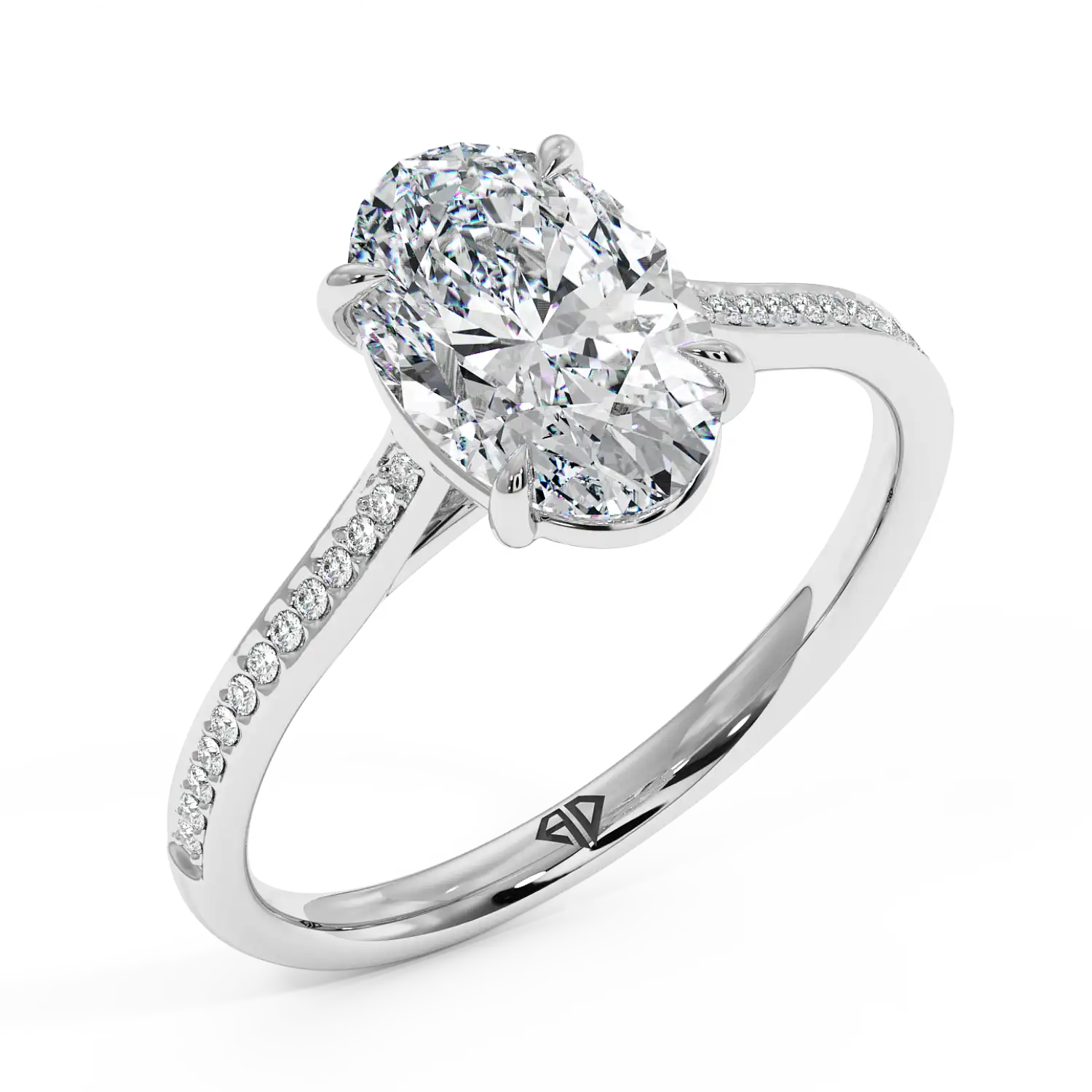 Platinum Poppy Pave Engagement Ring