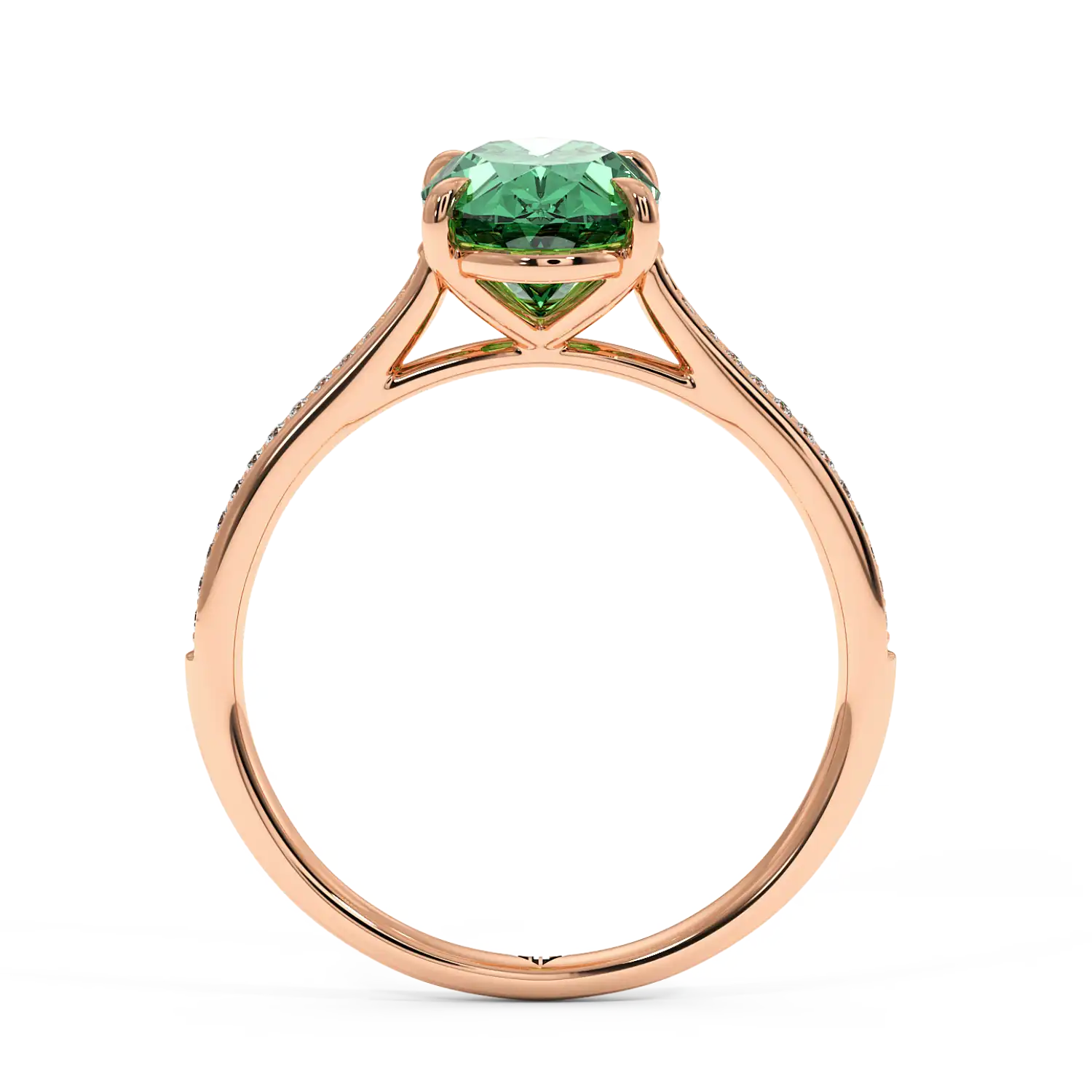 18K Rose Gold Poppy Pave Engagement Ring