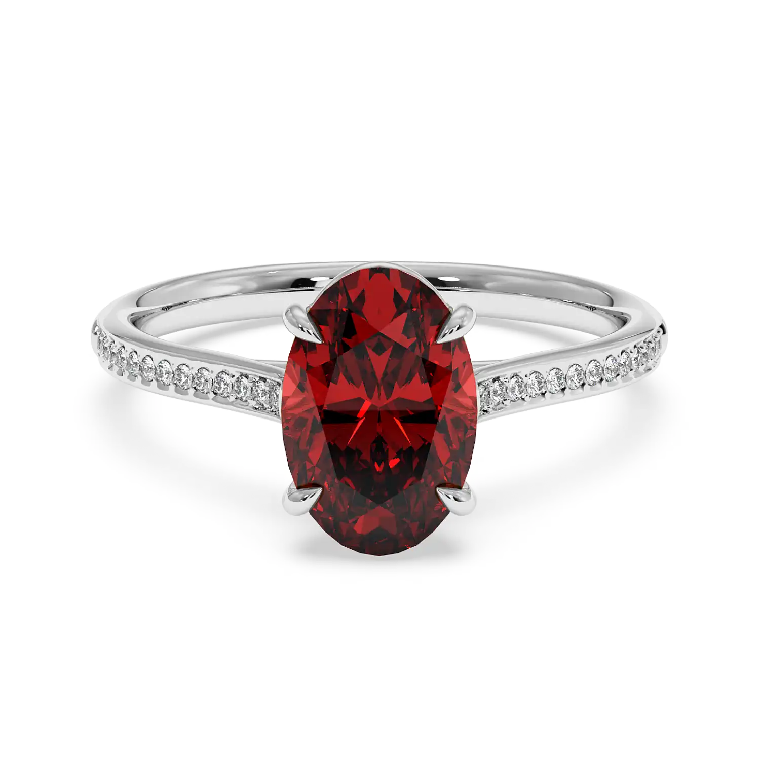 Platinum Poppy Pave Engagement Ring