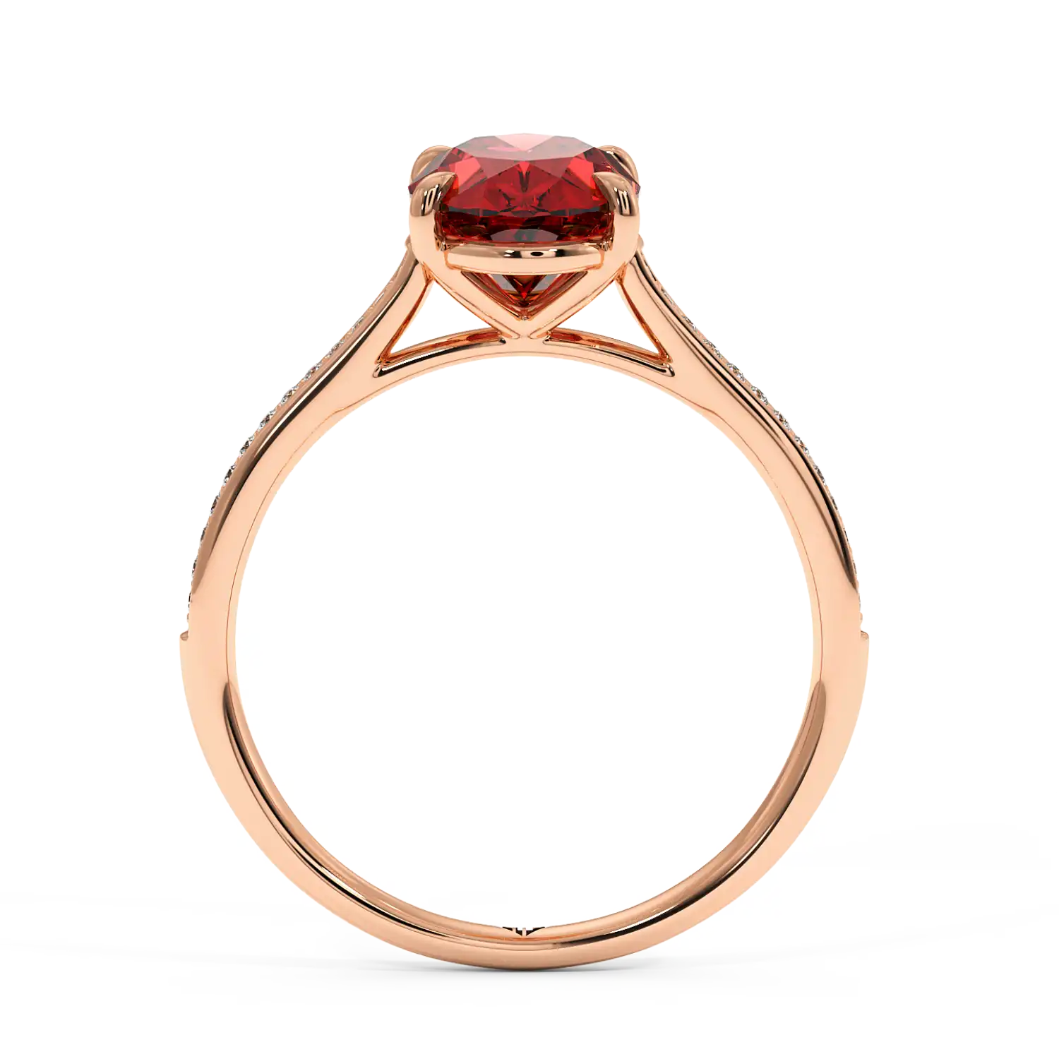 18K Rose Gold Poppy Pave Engagement Ring