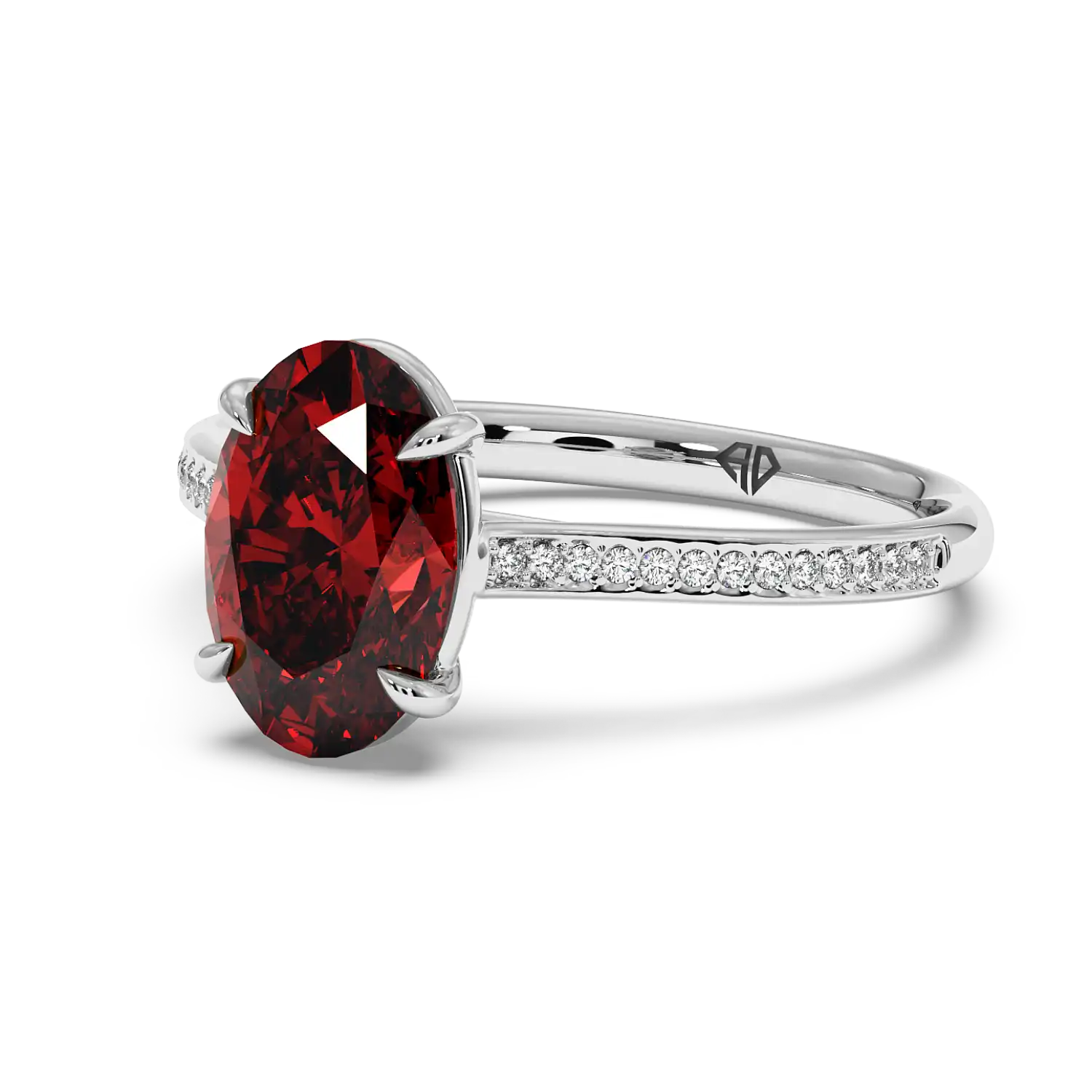 Platinum Poppy Pave Engagement Ring