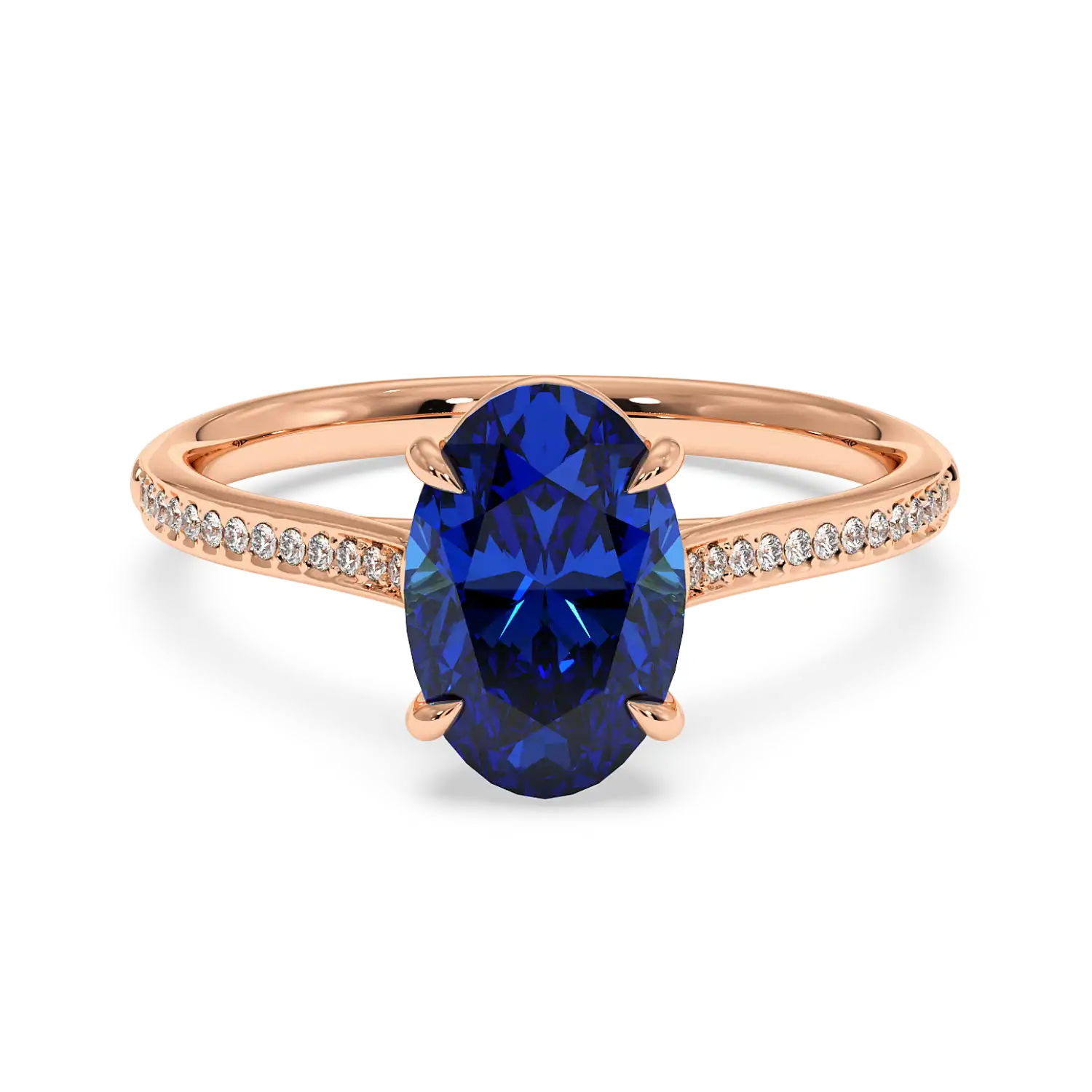 18K Rose Gold Poppy Pave Engagement Ring