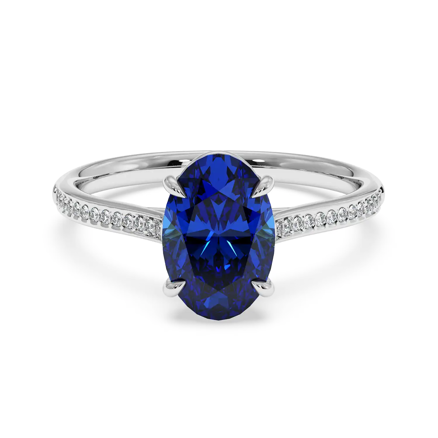 Platinum Poppy Pave Engagement Ring