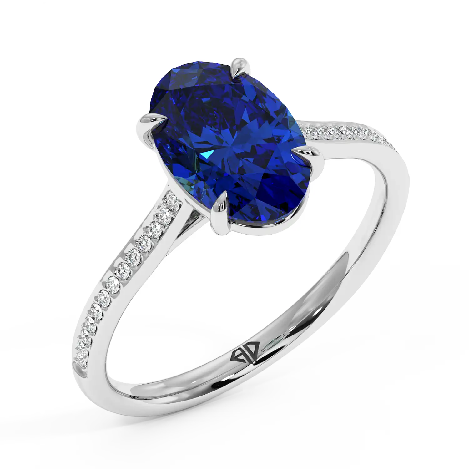 Platinum Poppy Pave Engagement Ring