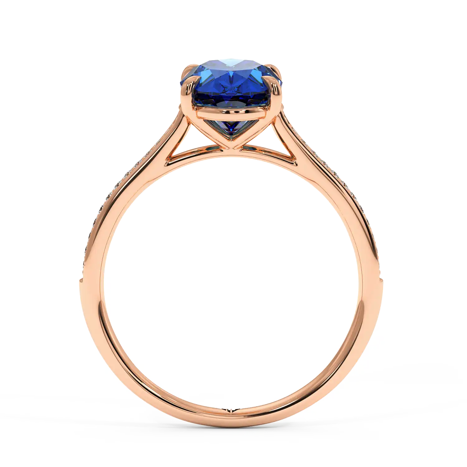 18K Rose Gold Poppy Pave Engagement Ring