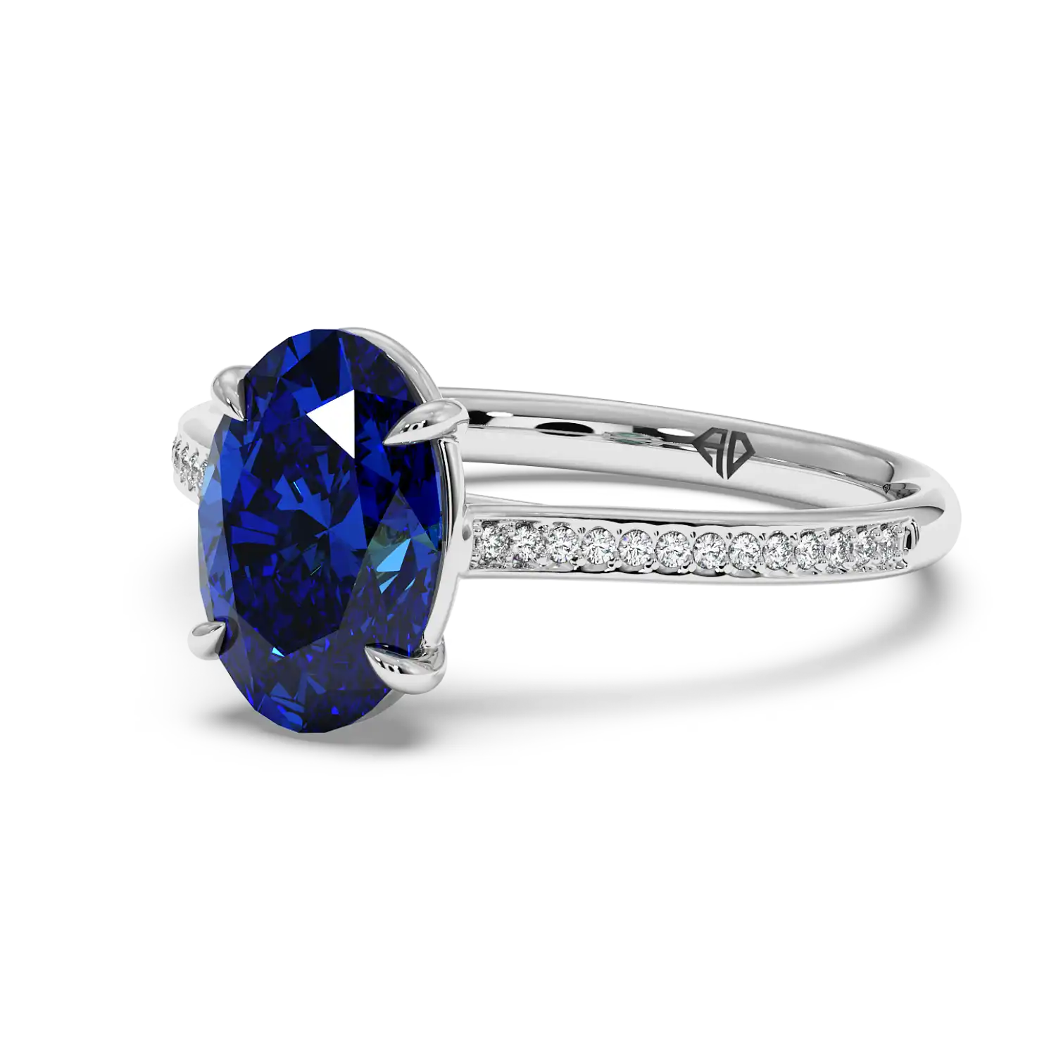 Platinum Poppy Pave Engagement Ring