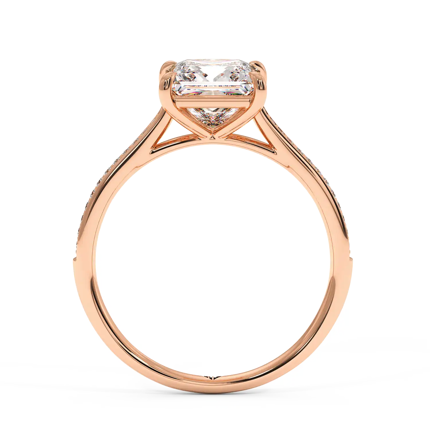 18K Rose Gold Poppy Pave Engagement Ring