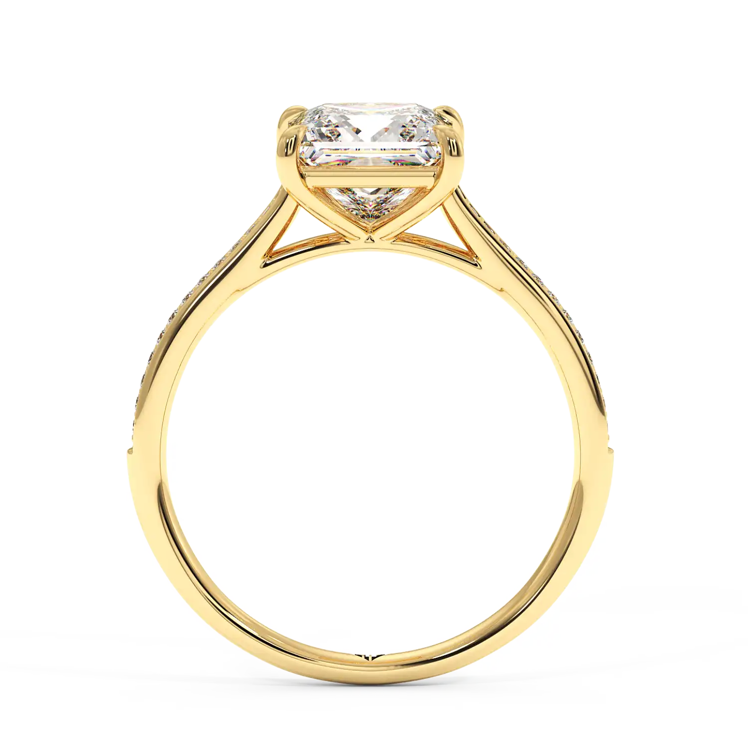 18K Yellow Gold Poppy Pave Engagement Ring