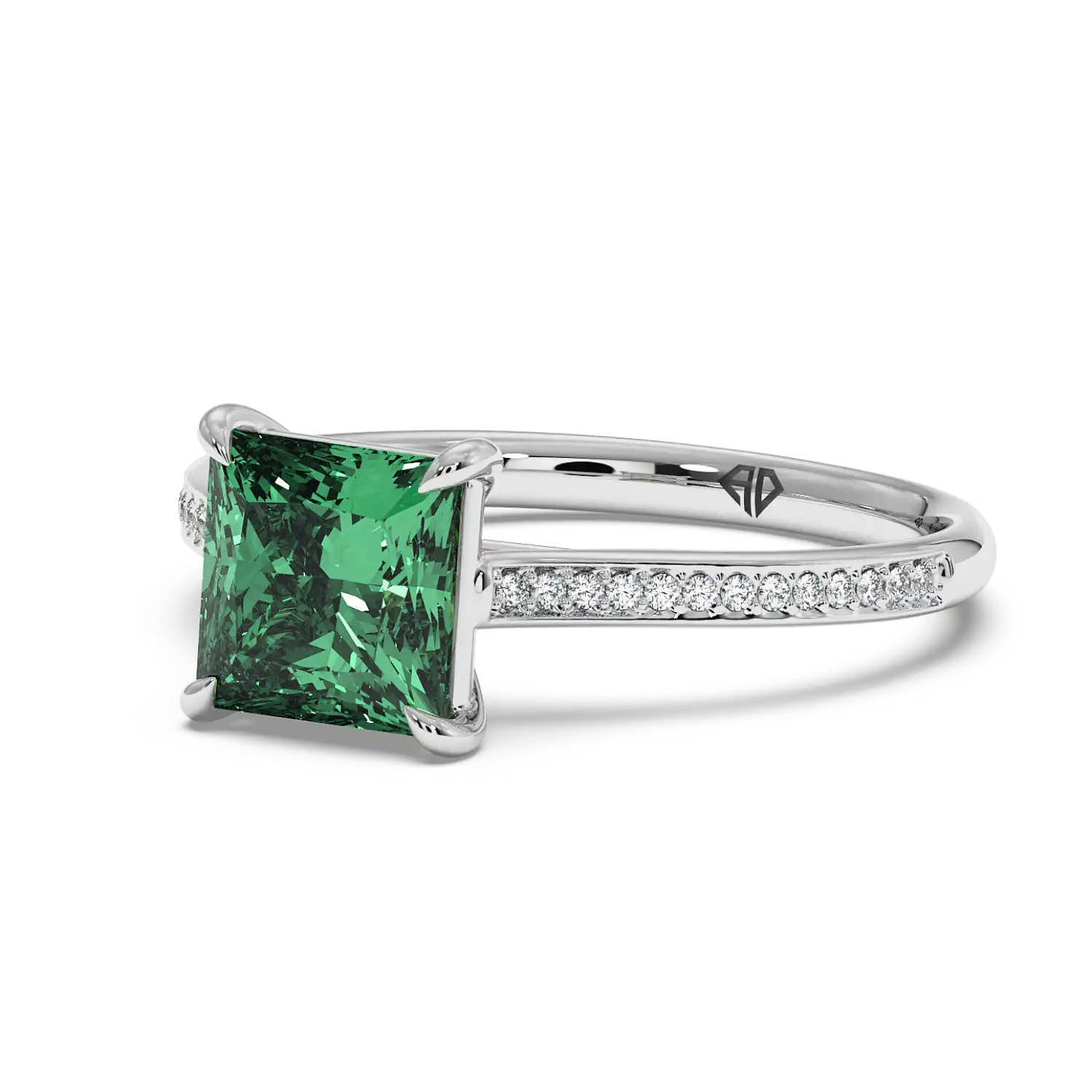 Platinum Poppy Pave Engagement Ring