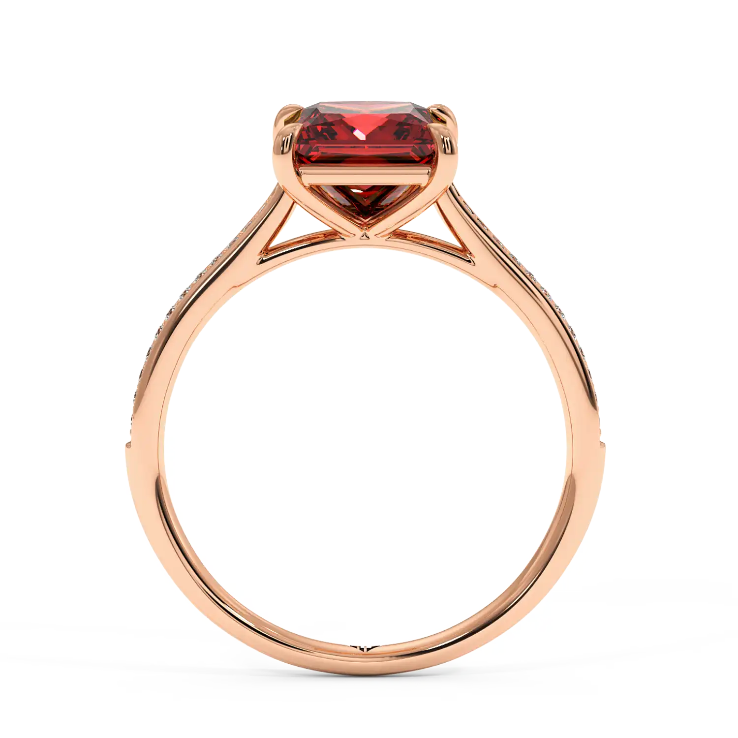 18K Rose Gold Poppy Pave Engagement Ring