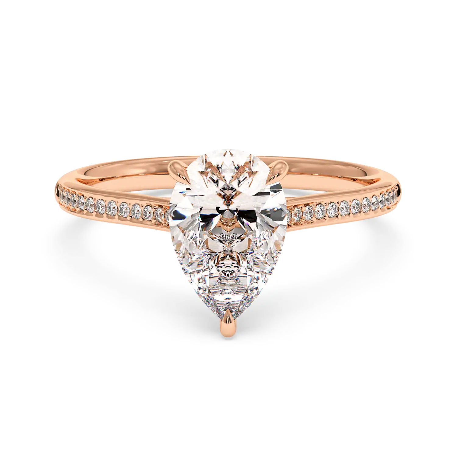 18K Rose Gold Poppy Pave Engagement Ring
