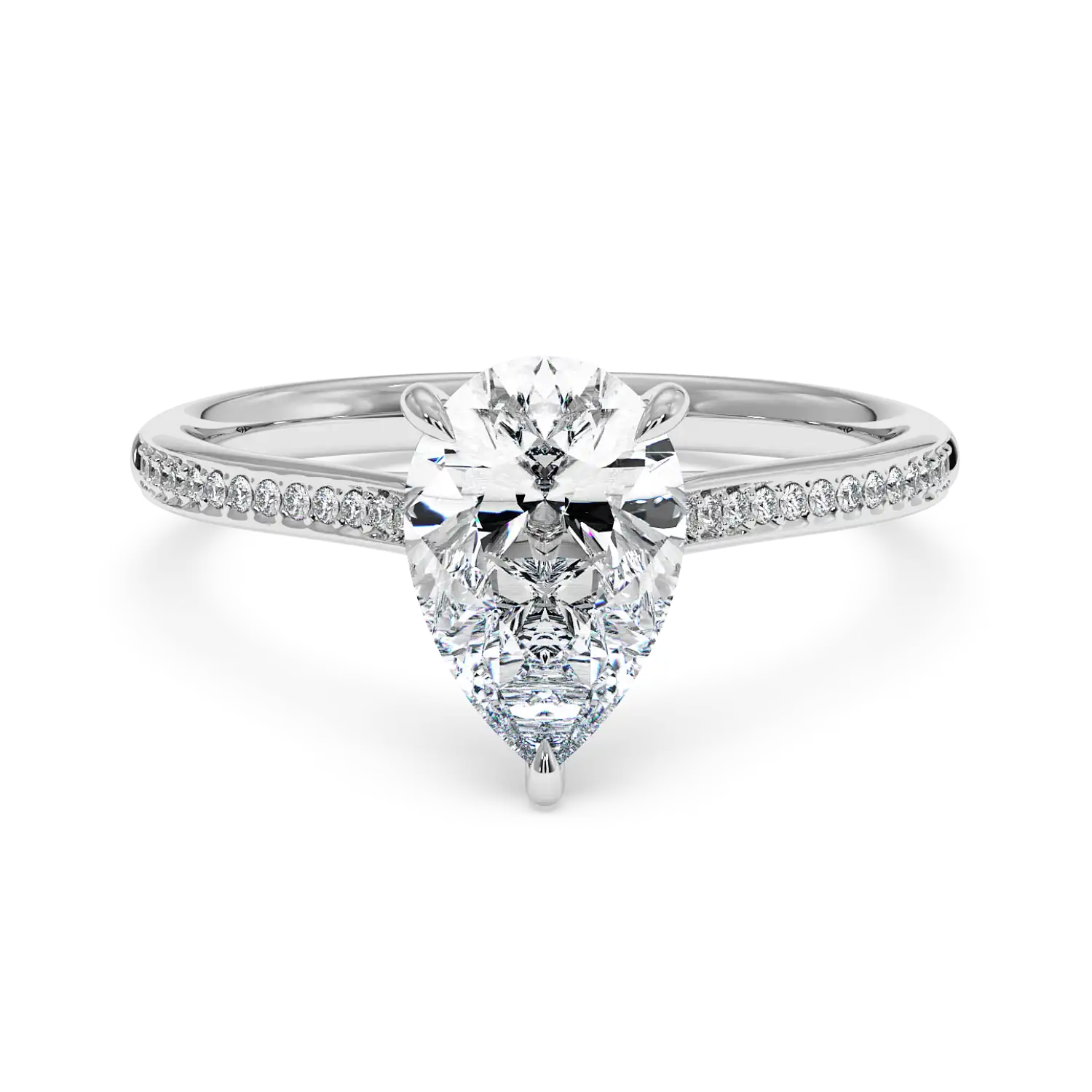 Platinum Poppy Pave Engagement Ring